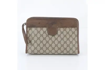 GG Supreme 67 039 5466 Leather Second Bag Clutch