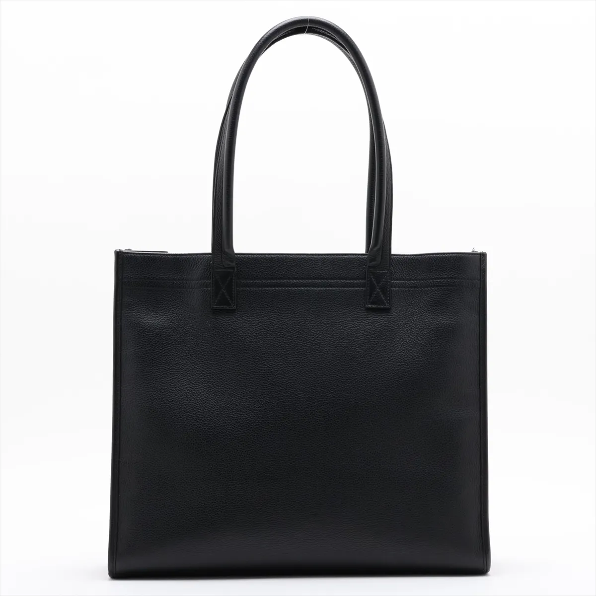 Safari Leather Tote Bag, Black — view 2