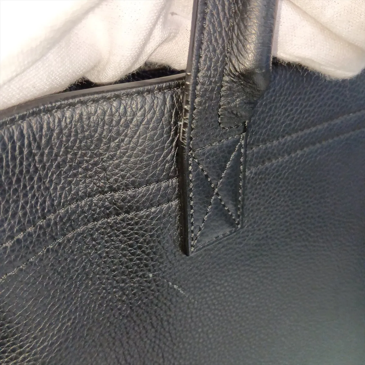 Safari Leather Tote Bag, Black — view 15