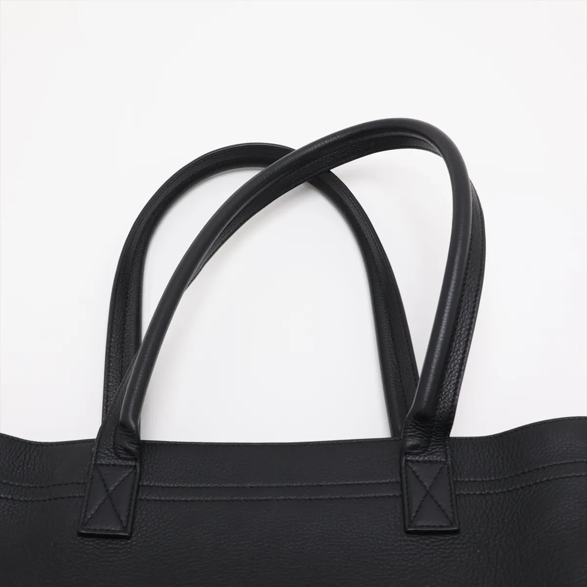 Safari Leather Tote Bag, Black — view 6
