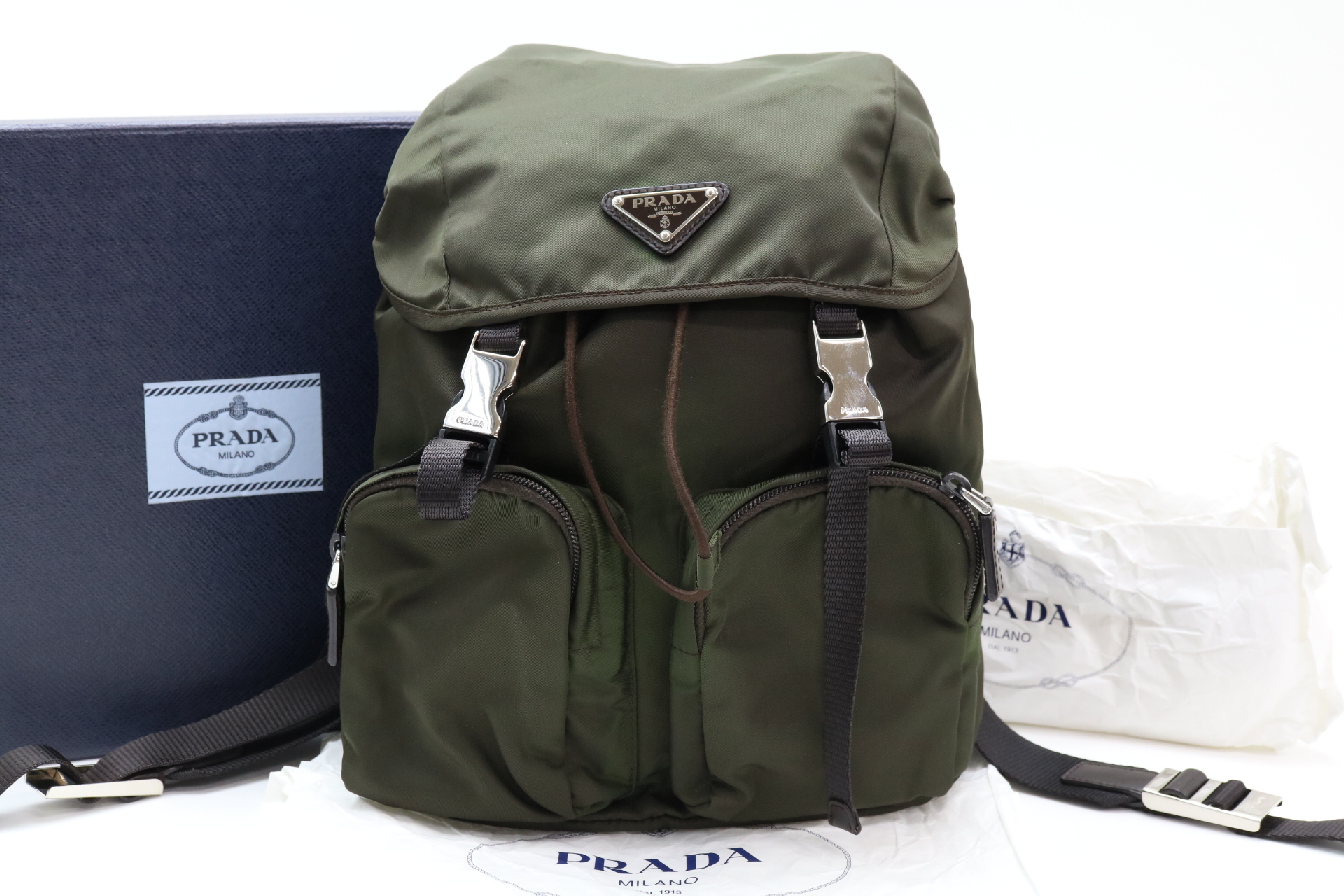 Triangle Logo Nylon Backpack Rucksack