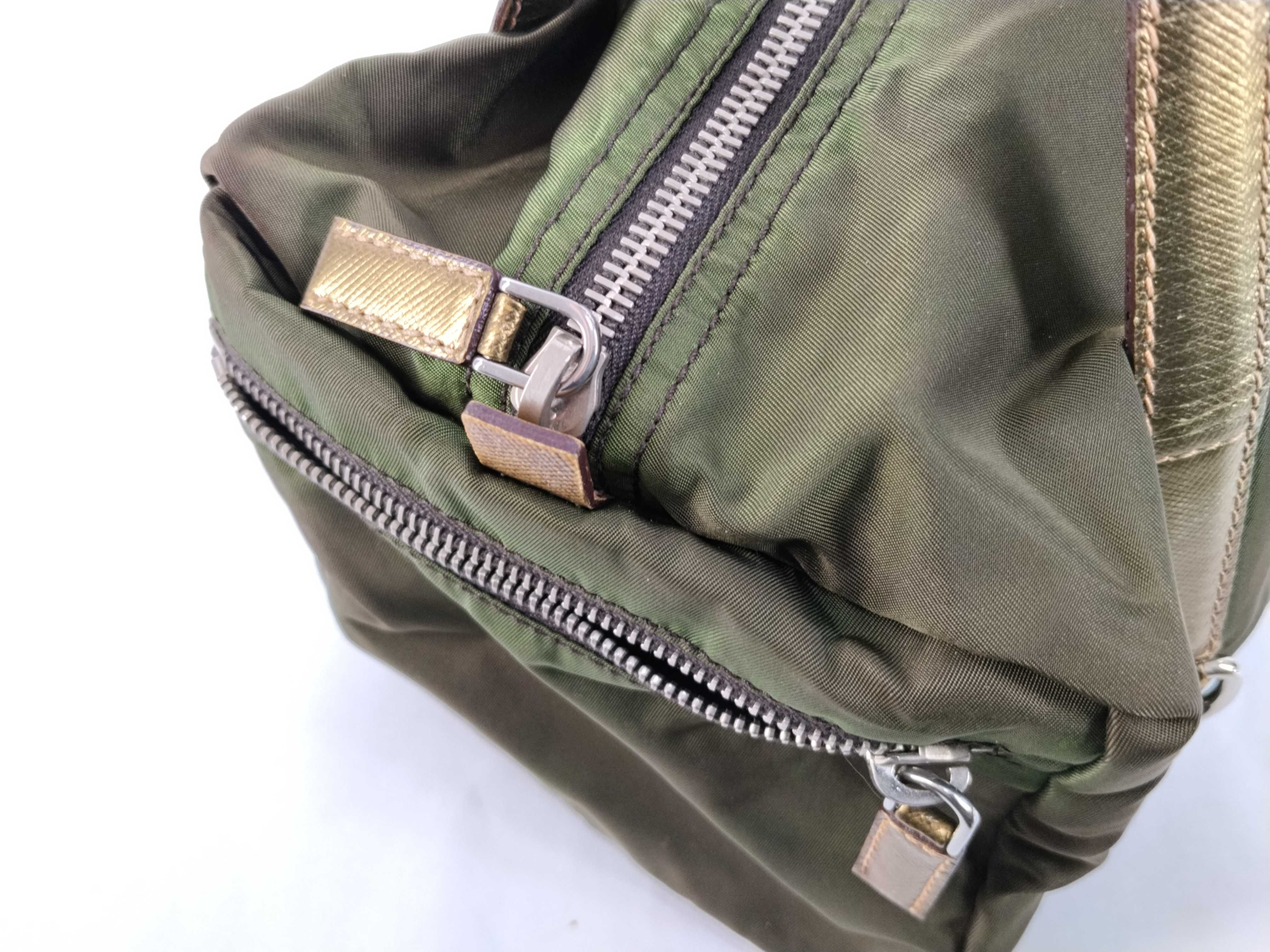 Nylon Mini Boston Bag, Khaki Nylon Boston Bag — view 8