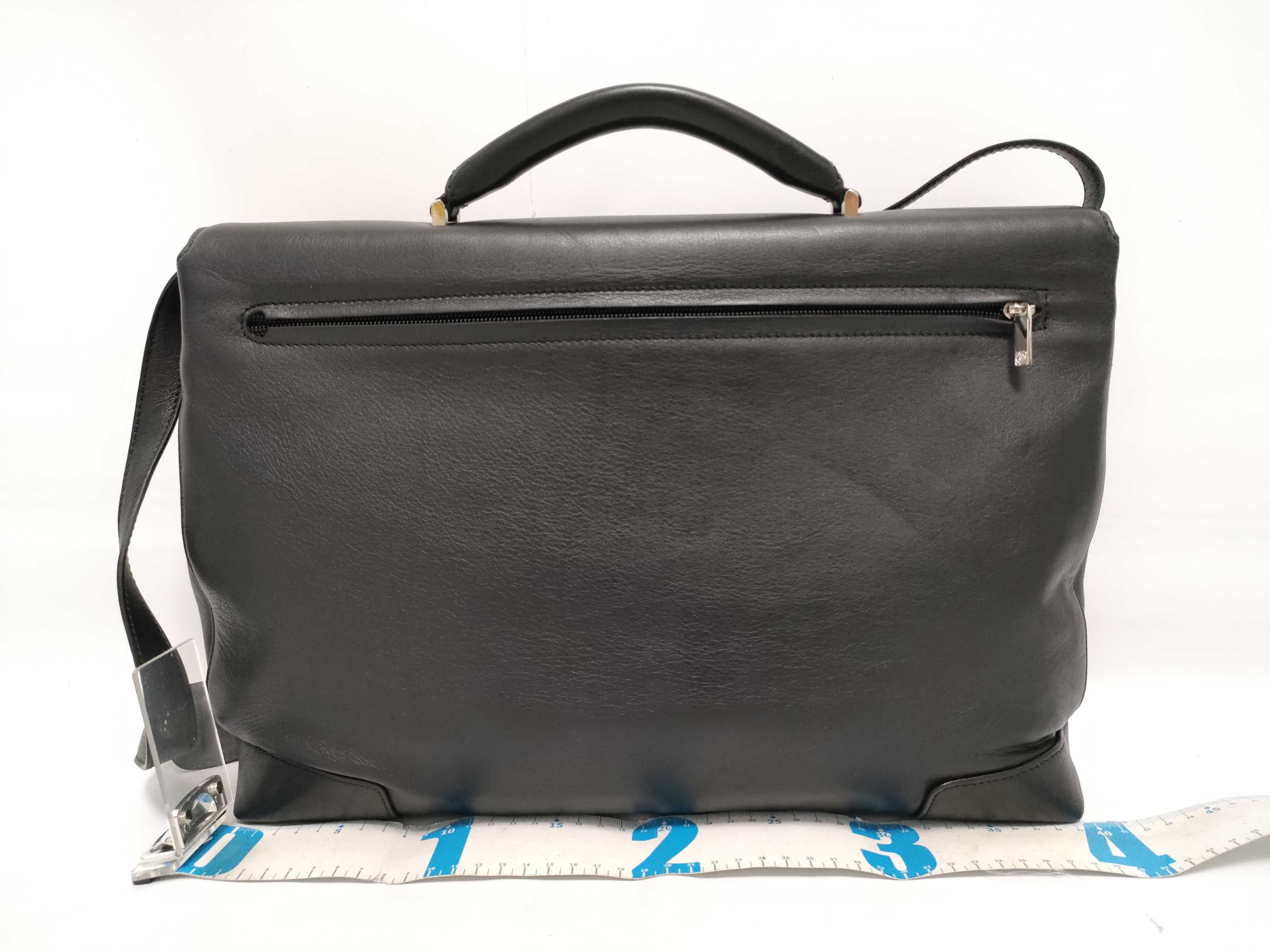 Anagram Leather Business Bag Shoulder Bag Black Business Bag — view 2