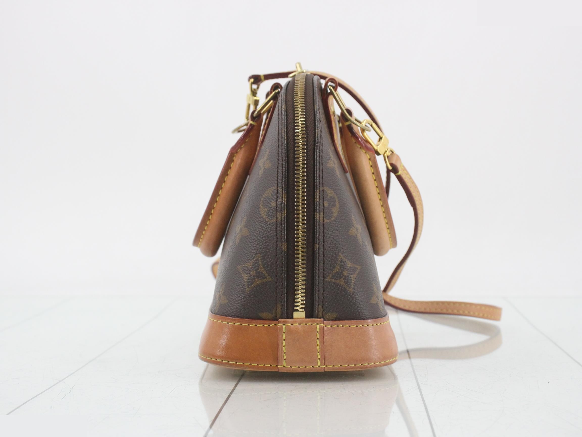 Monogram Alma BB shoulder strap, padlock, 2 keys, and clochette. — view 3