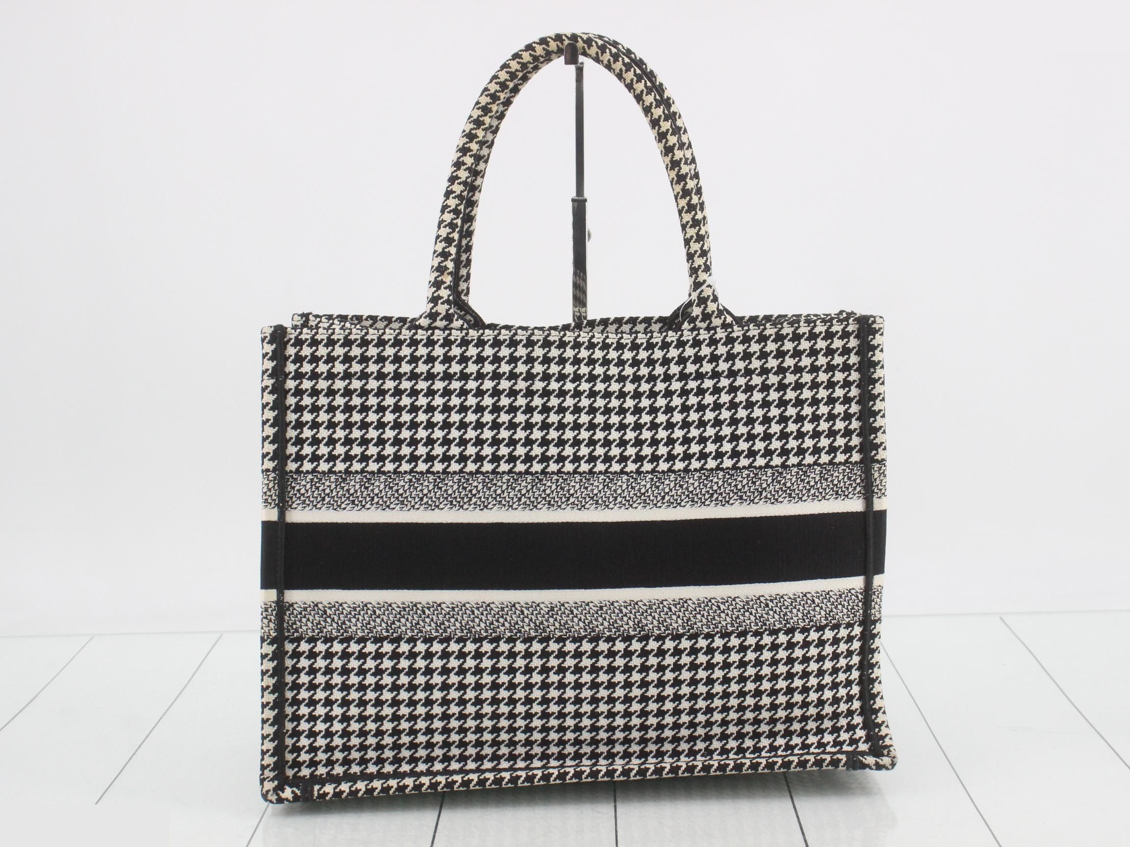 Book Tote Bag - Houndstooth Pattern — view 2