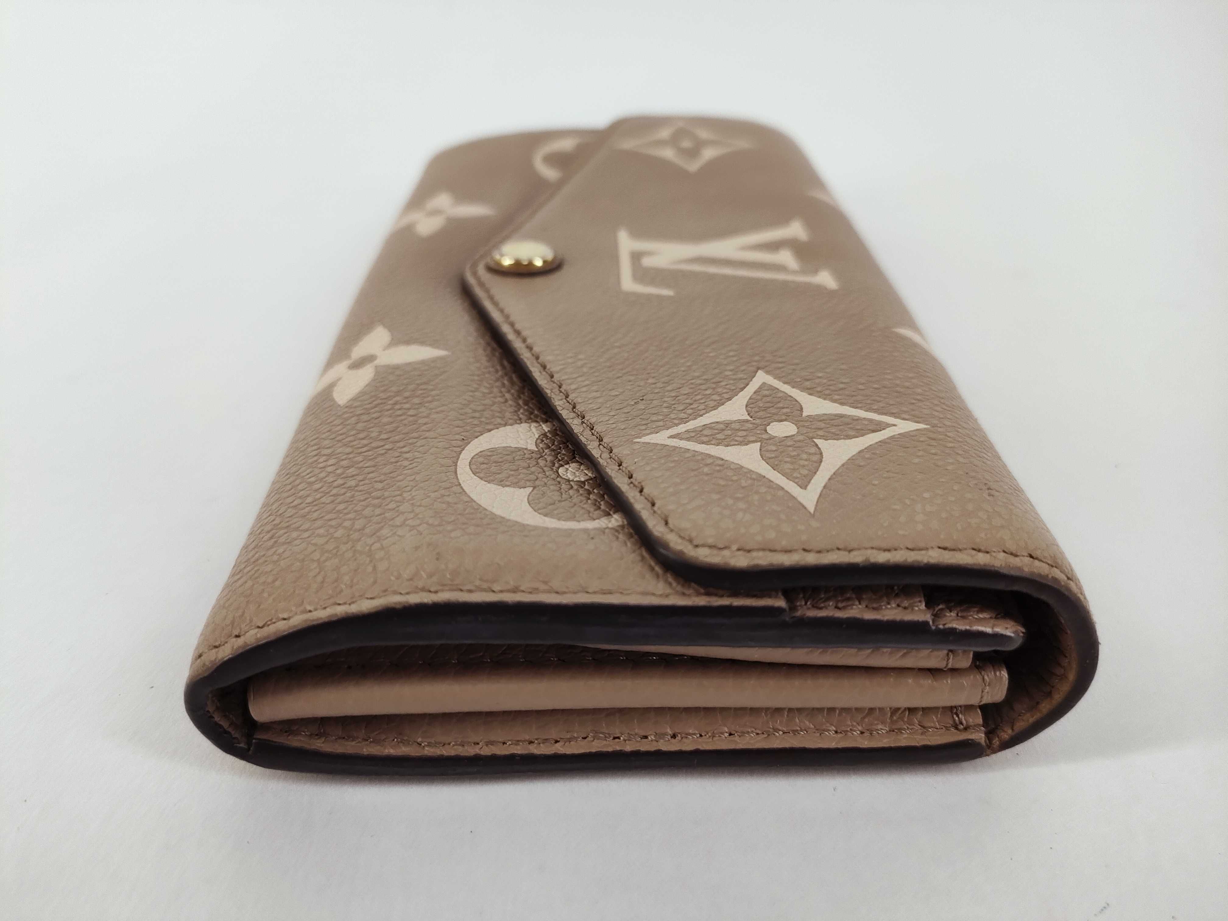 Monogram Louis Vuitton Empreinte Portefeuille Sarah Bicolor Tourterelle M81049 RFID Wallet — view 4
