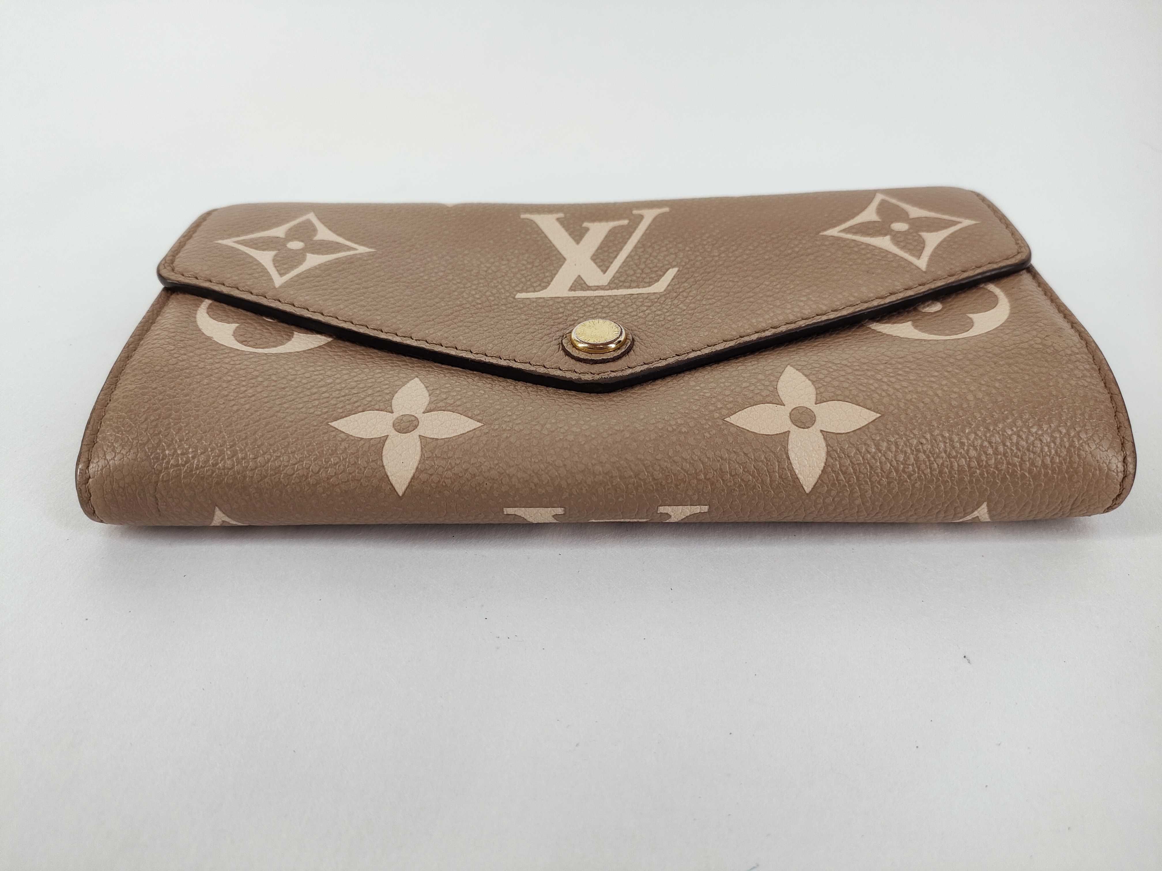 Monogram Louis Vuitton Empreinte Portefeuille Sarah Bicolor Tourterelle M81049 RFID Wallet — view 5