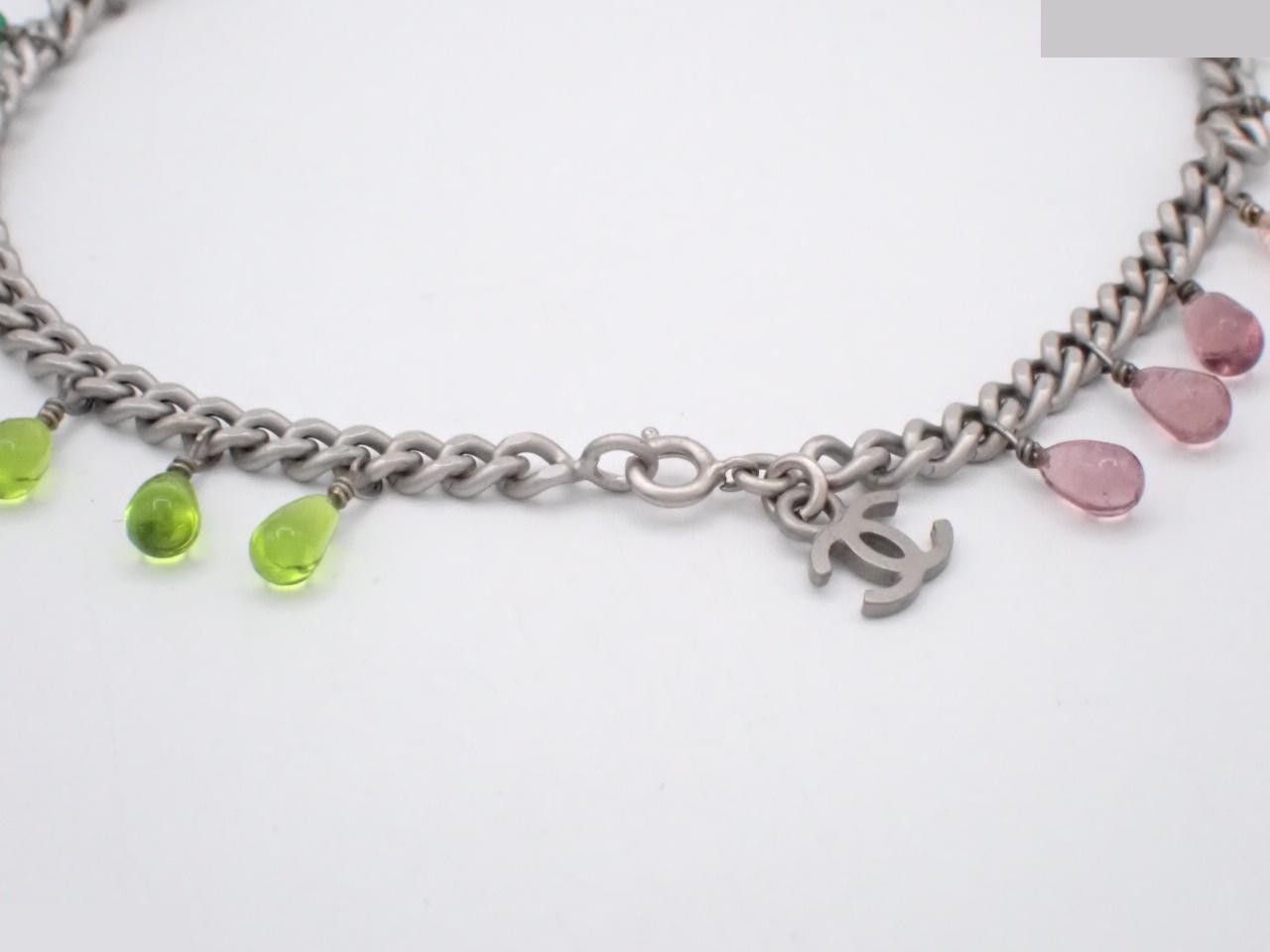 Coco Mark Multicolor Drop Bead Bracelet, Total Length Approx. 24cm — view 3