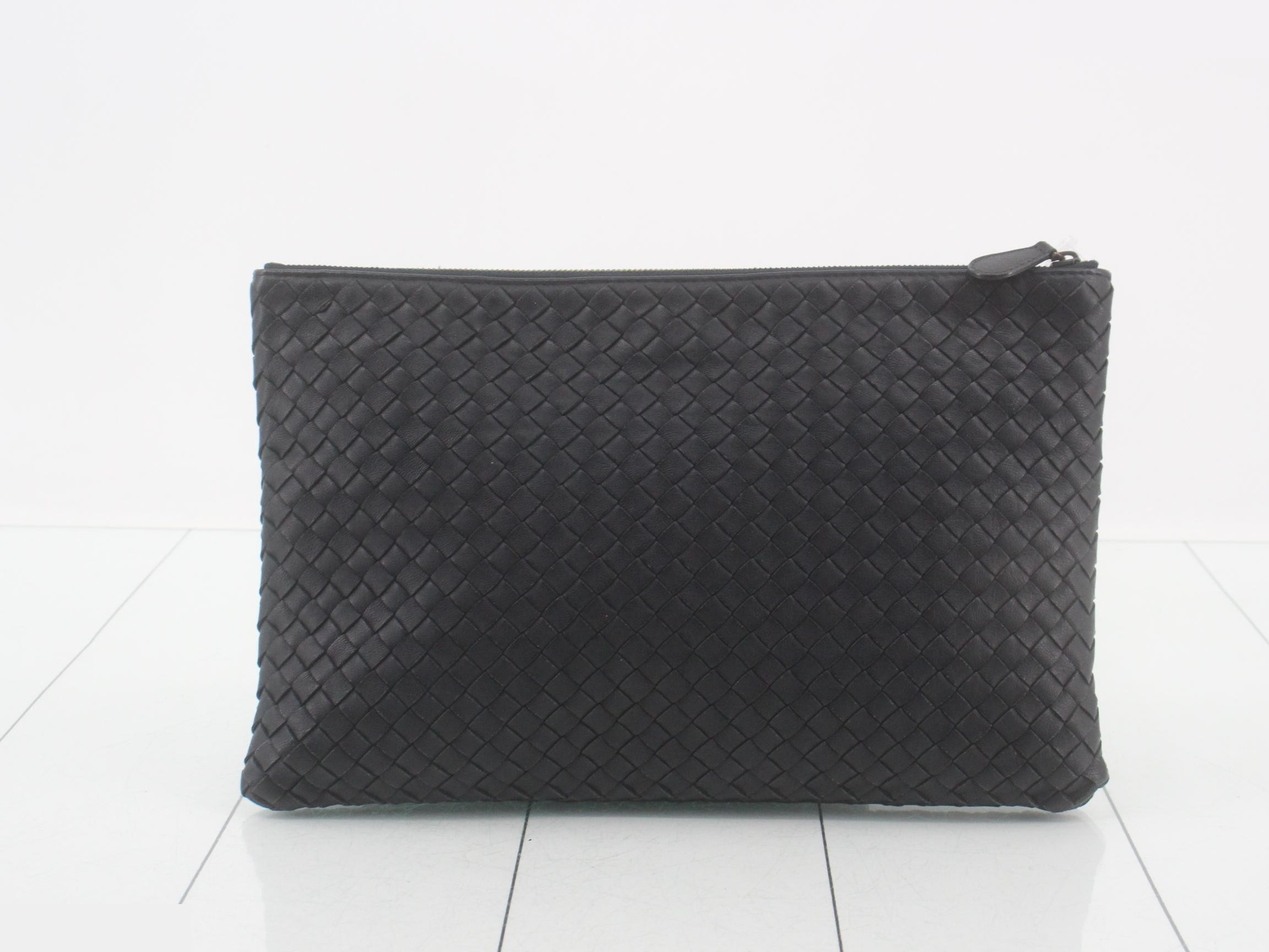 Clutch bag, black, leather — view 2