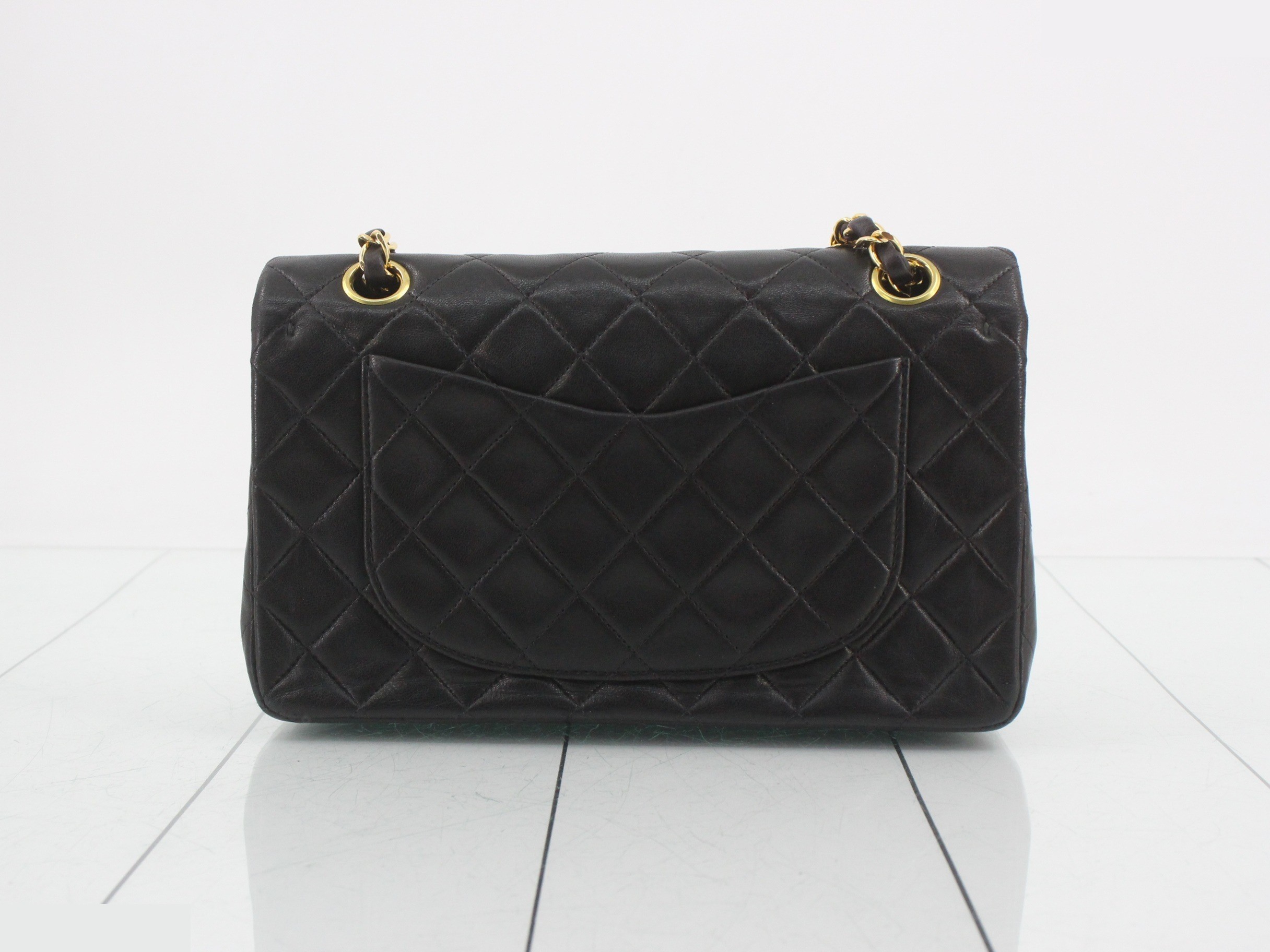 Matelassé 23 Lambskin Double Flap Double Chain Shoulder Bag, Black — view 2