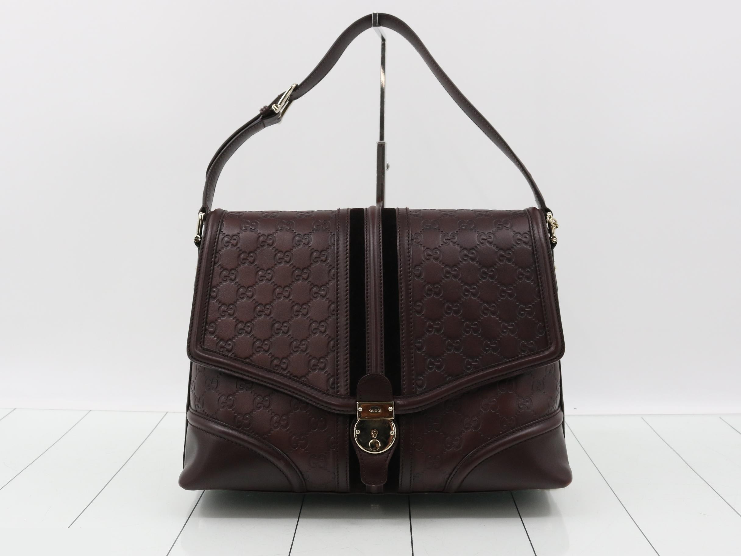Guccissima One-Shoulder Bag, Dark Brown