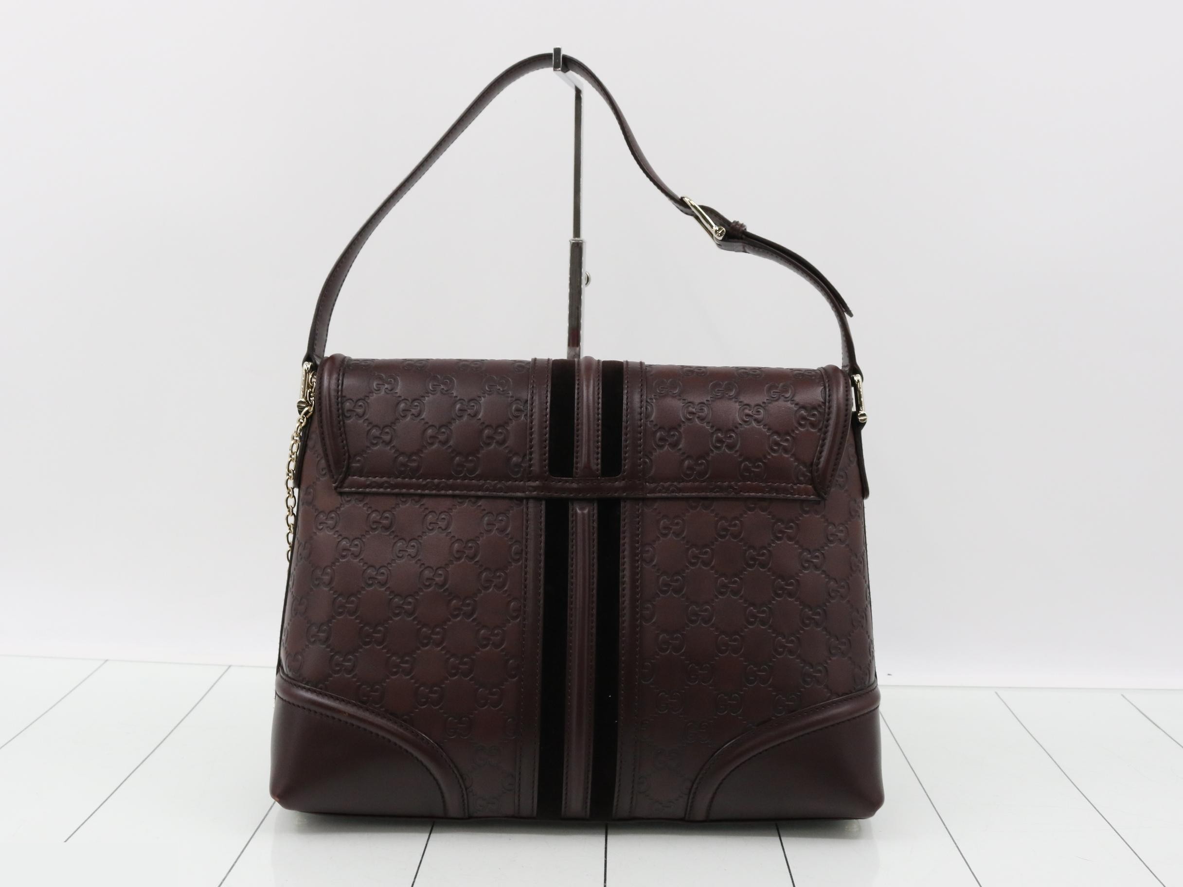 Guccissima One-Shoulder Bag, Dark Brown — view 2