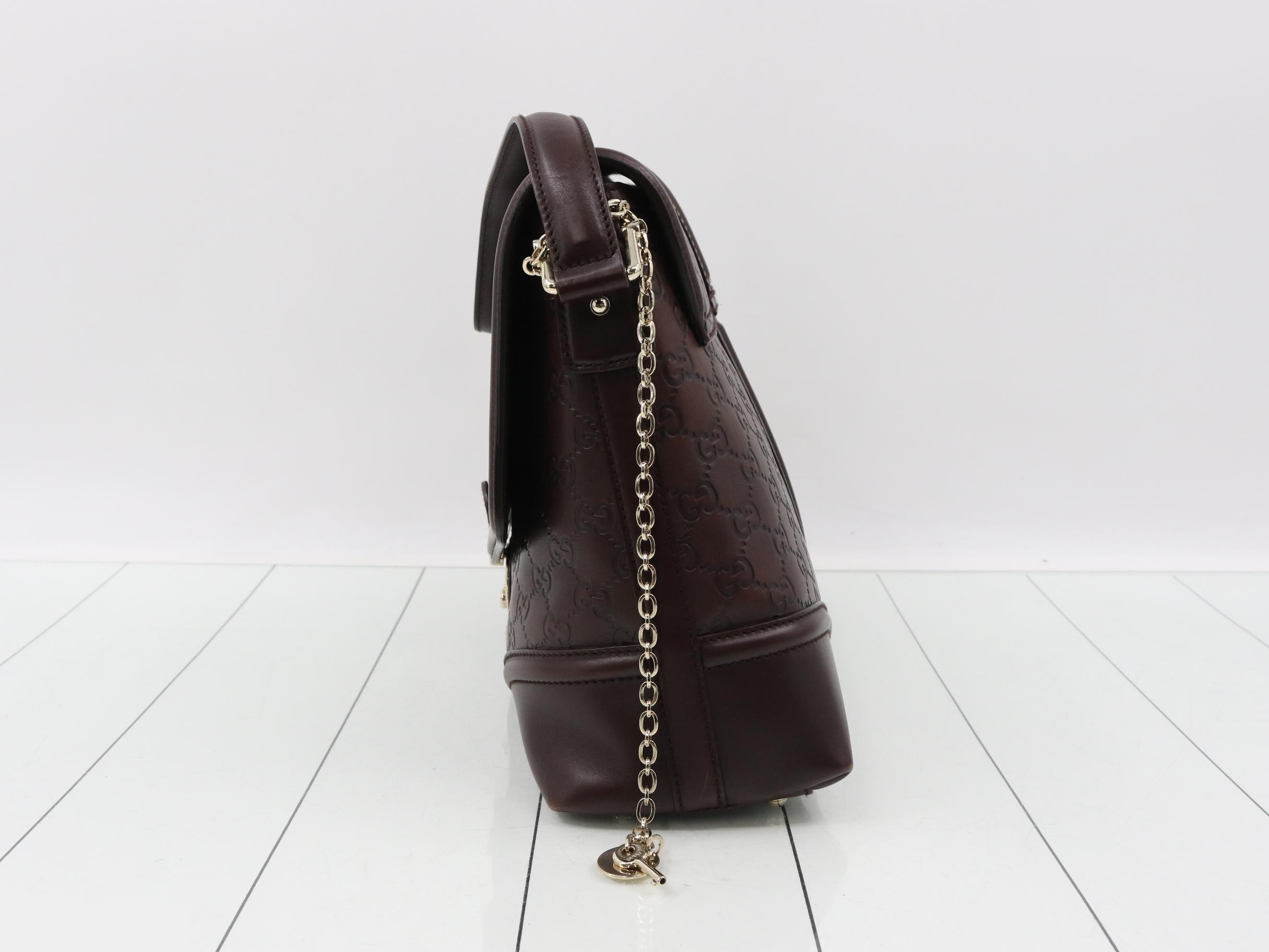 Guccissima One-Shoulder Bag, Dark Brown — view 3
