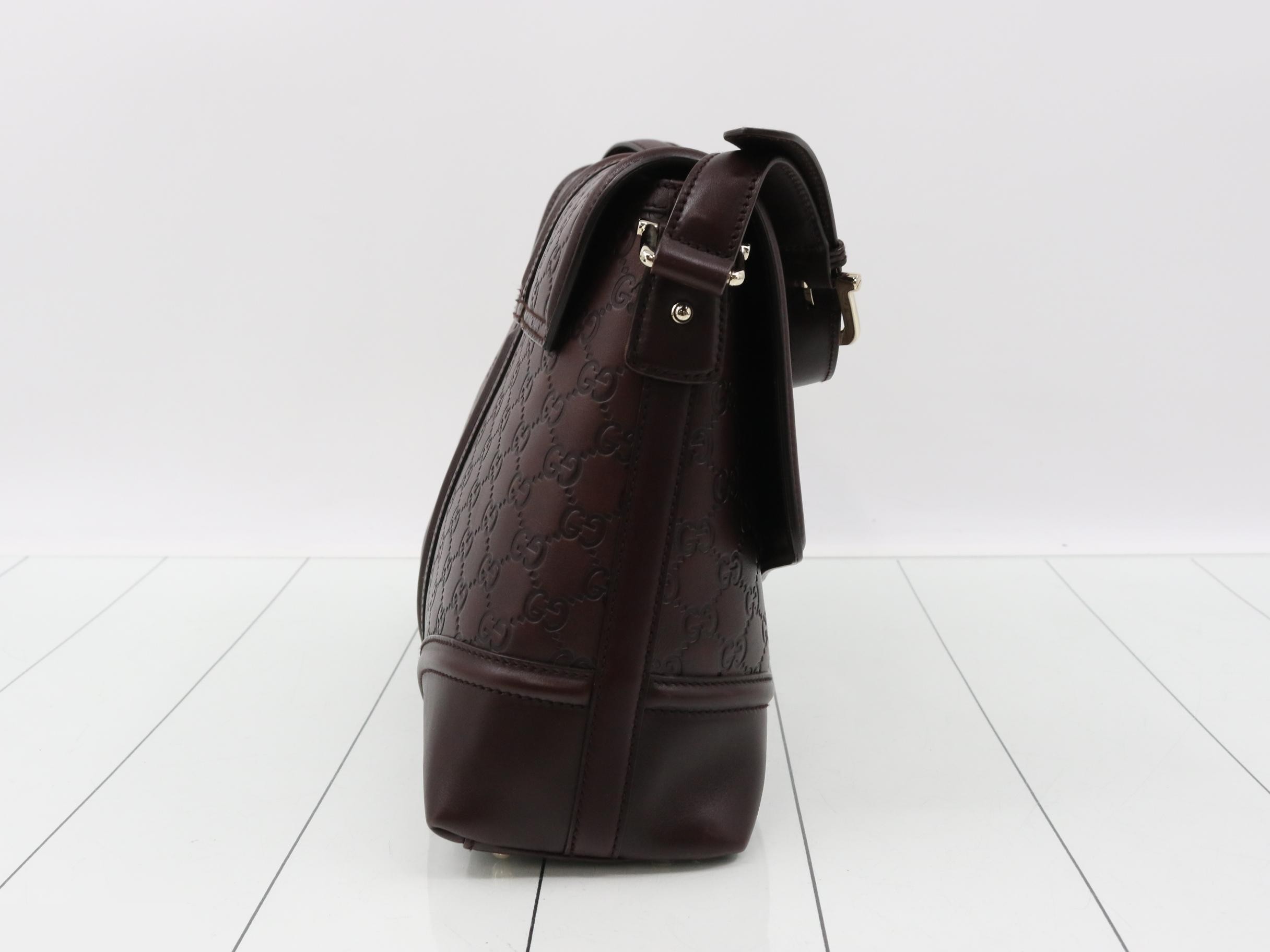 Guccissima One-Shoulder Bag, Dark Brown — view 4