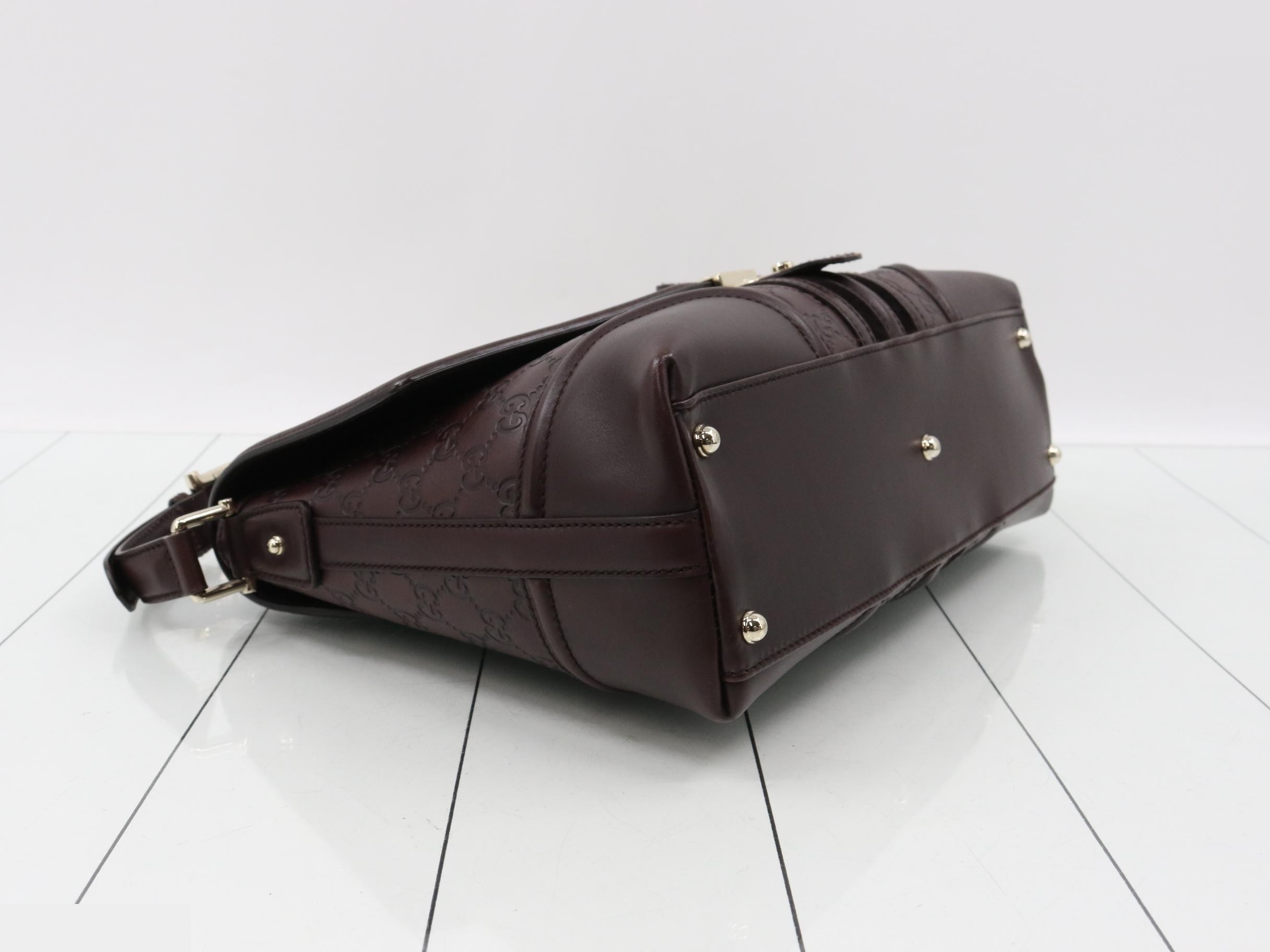 Guccissima One-Shoulder Bag, Dark Brown — view 5