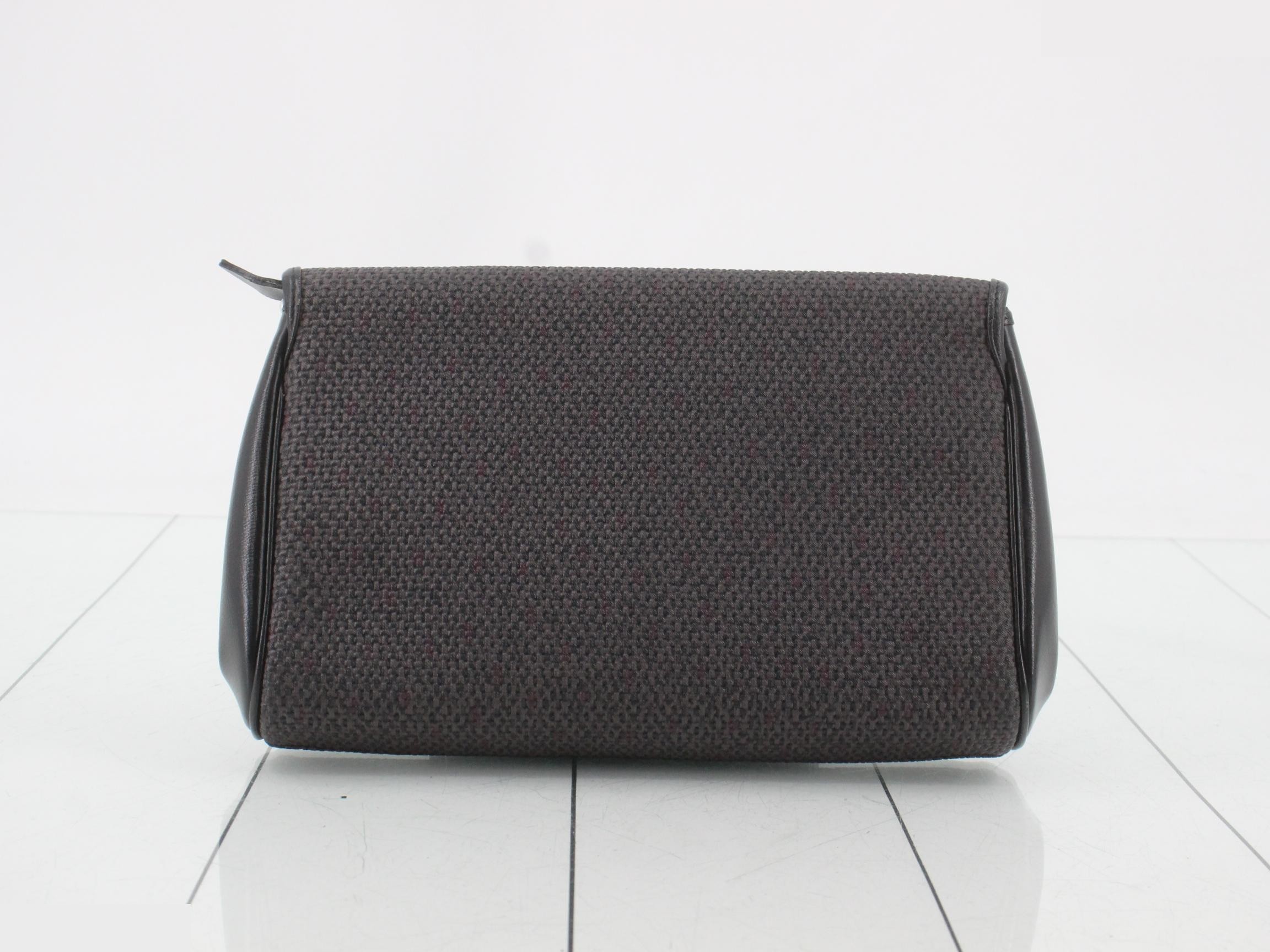 Clutch bag, PVC/leather, black — view 2