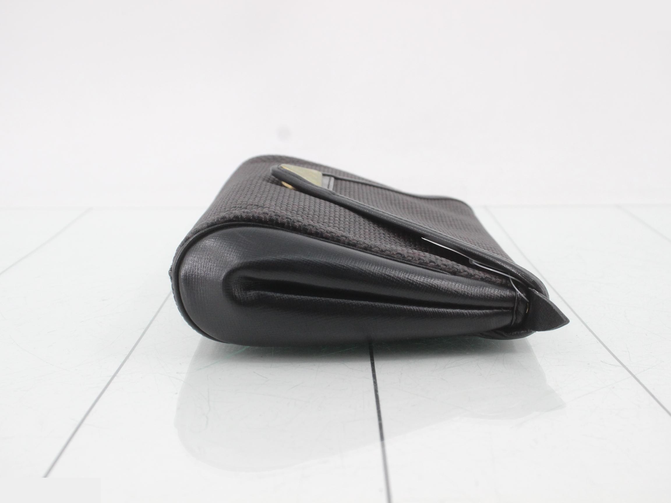 Clutch bag, PVC/leather, black — view 3