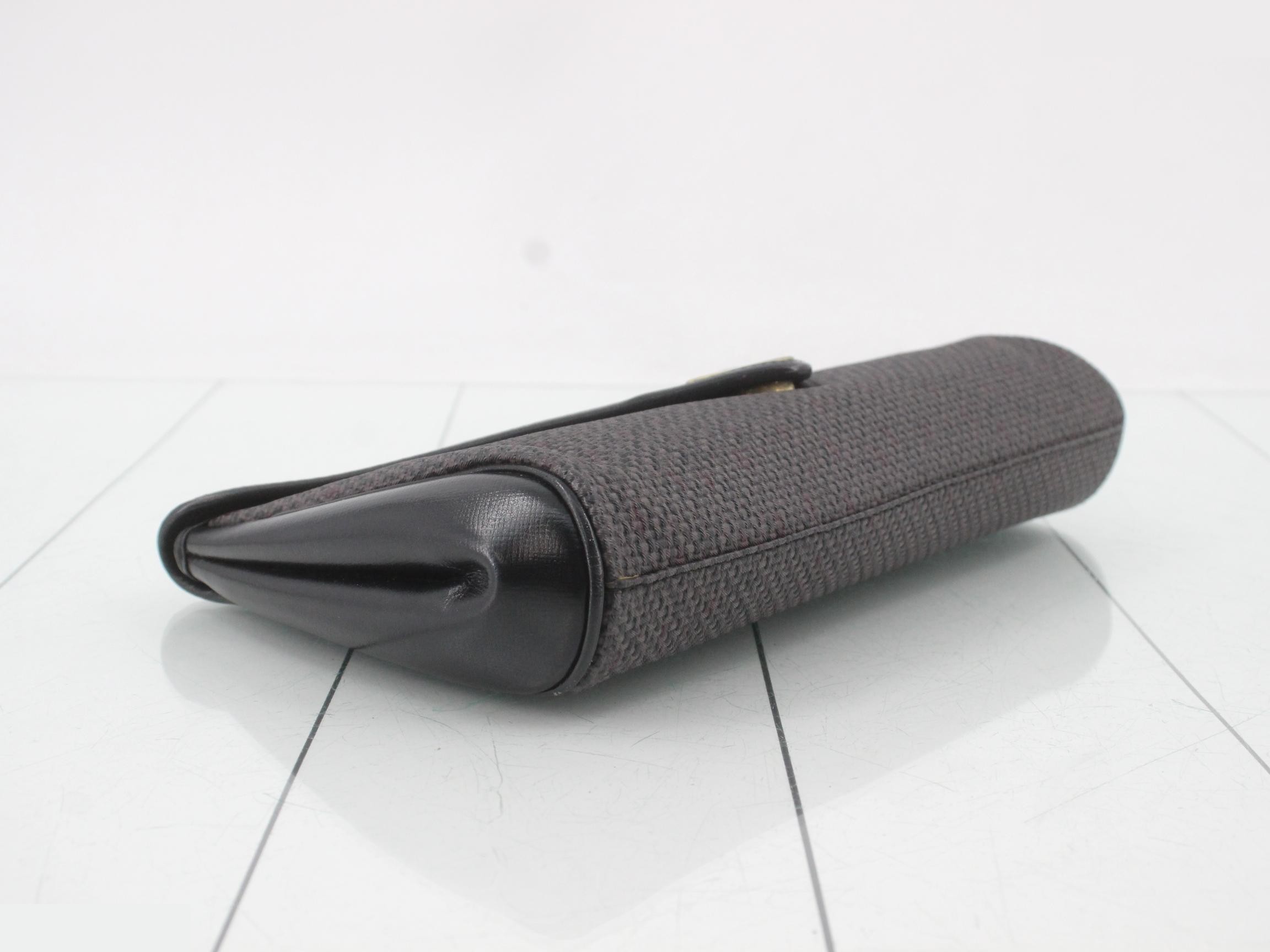 Clutch bag, PVC/leather, black — view 5
