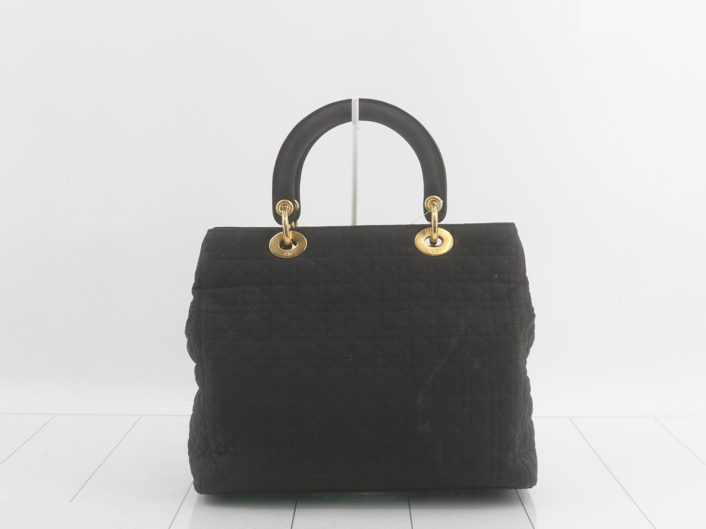 Lady Dior Cannage handbag, black — view 2