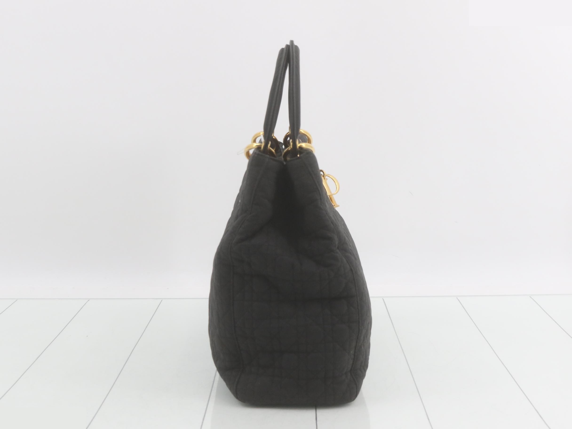 Lady Dior Cannage handbag, black — view 4