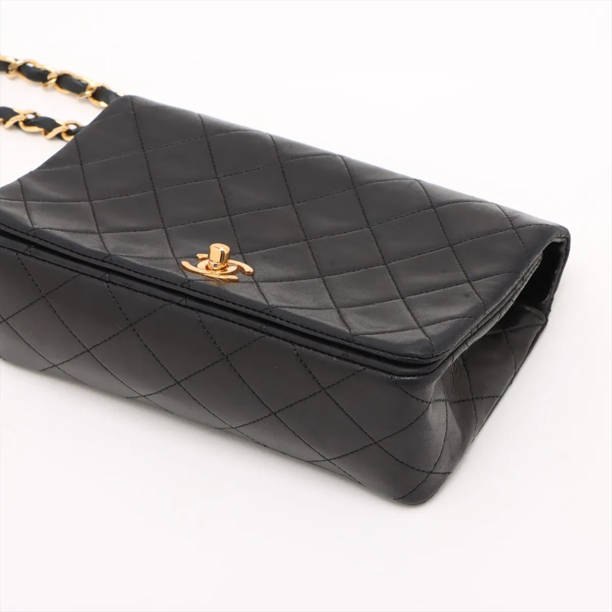 Matelasse Lambskin Single Flap Single Chain Bag Black Gold Hardware 1898976 No. 1 — view 3