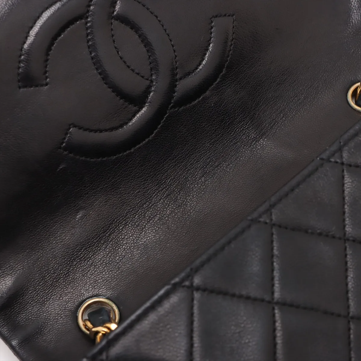 Matelasse Lambskin Single Flap Single Chain Bag Black Gold Hardware 1898976 No. 1 — view 10