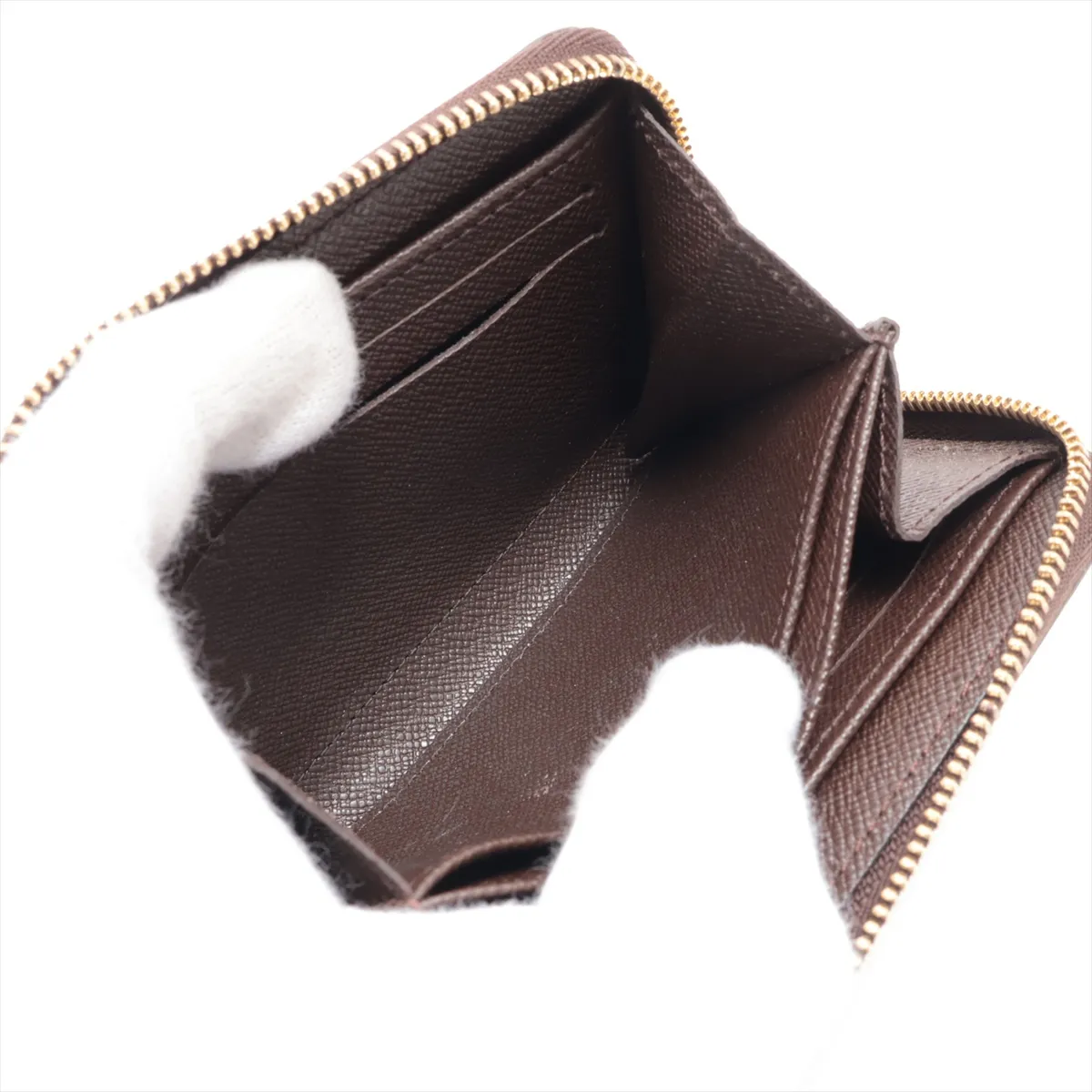 Damier Zippy Coin Purse N63070 TS3154 Brown Compact Wallet — view 4