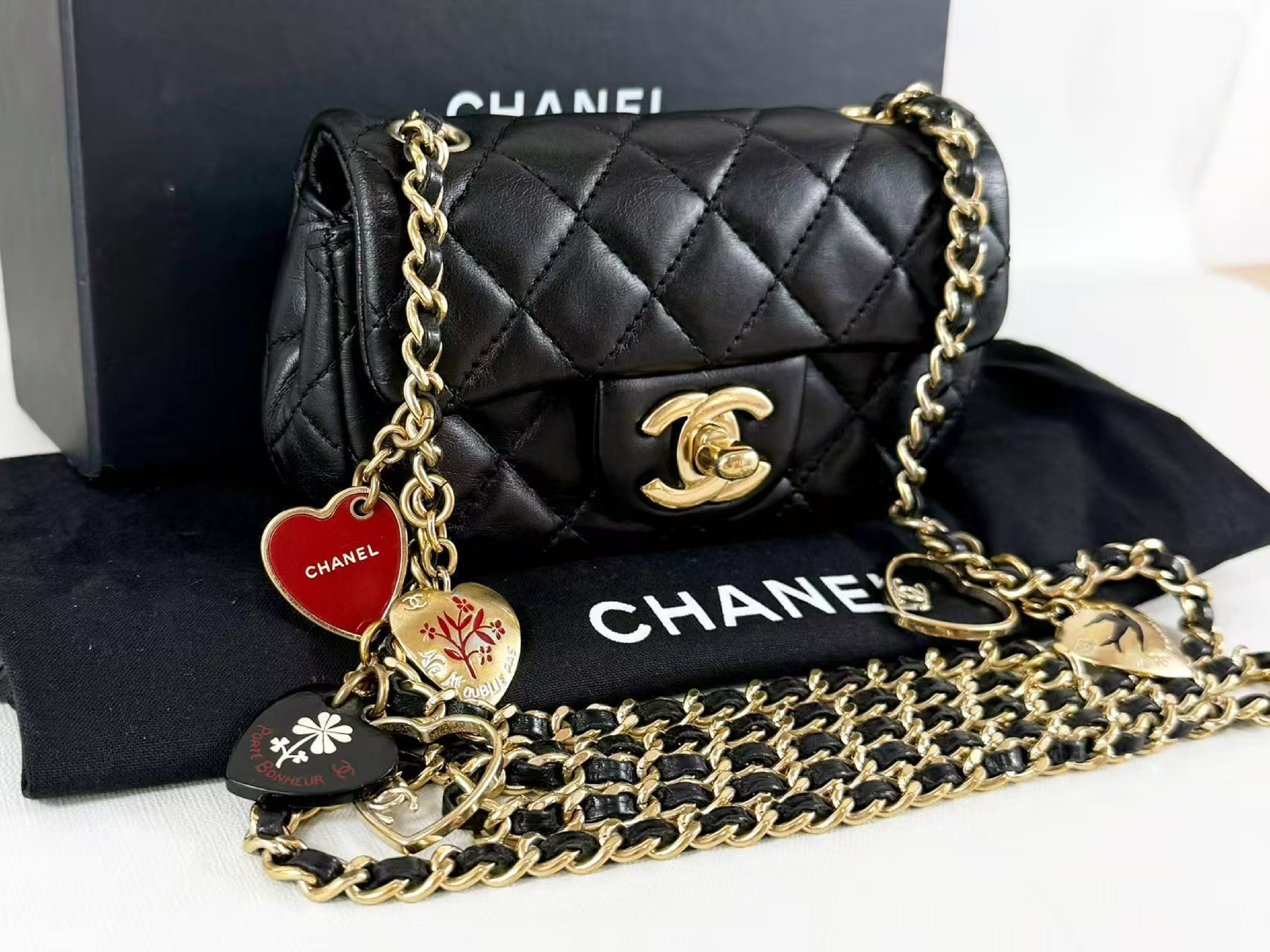 Black Mini Mat Valentine Tanlock W15/H9/D5cm approx. 13th series [Box and seal included] C gold hardware Shoulder bag 13411630 Shoulder bag — view 2