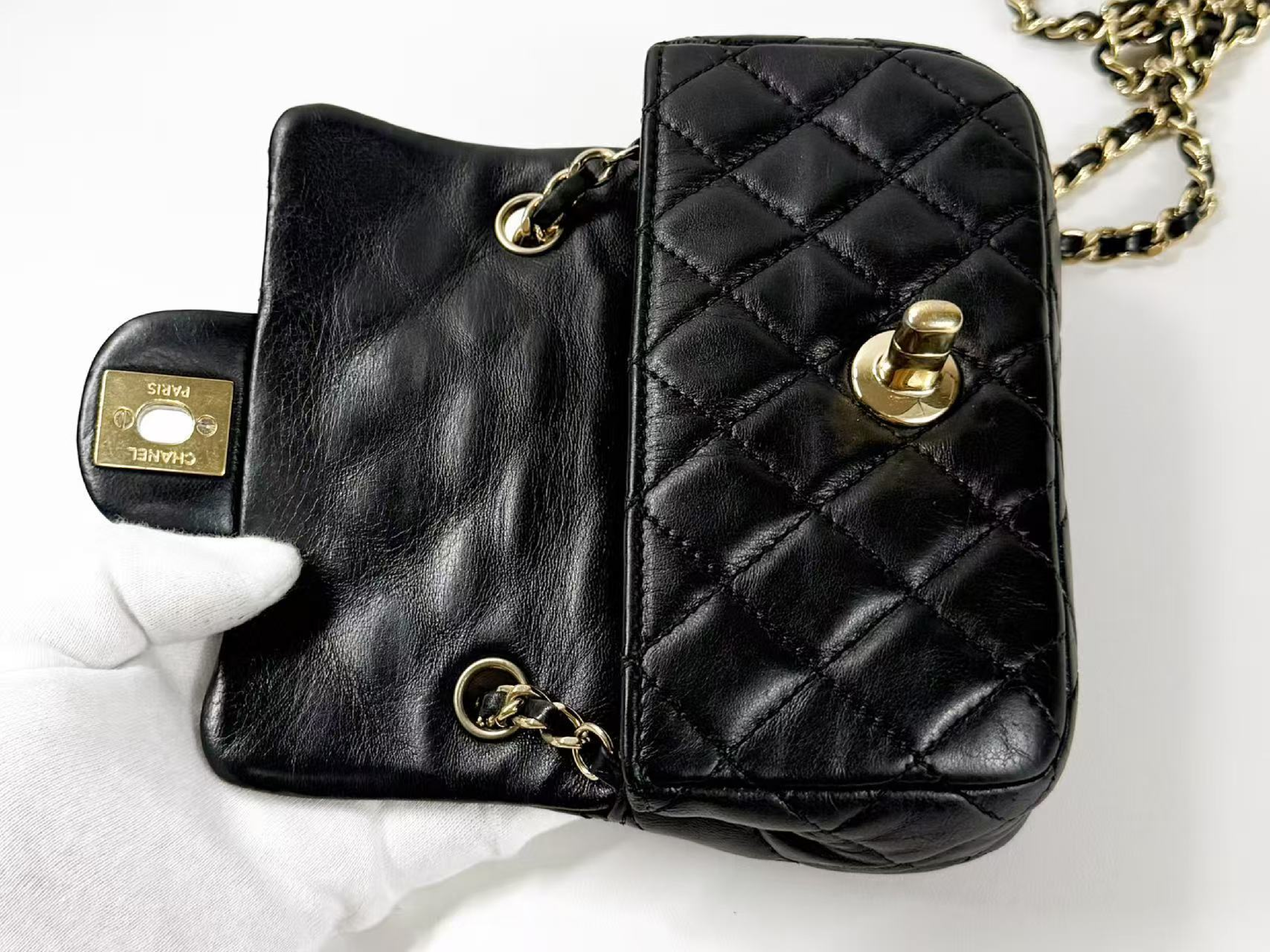 Black Mini Mat Valentine Tanlock W15/H9/D5cm approx. 13th series [Box and seal included] C gold hardware Shoulder bag 13411630 Shoulder bag — view 13