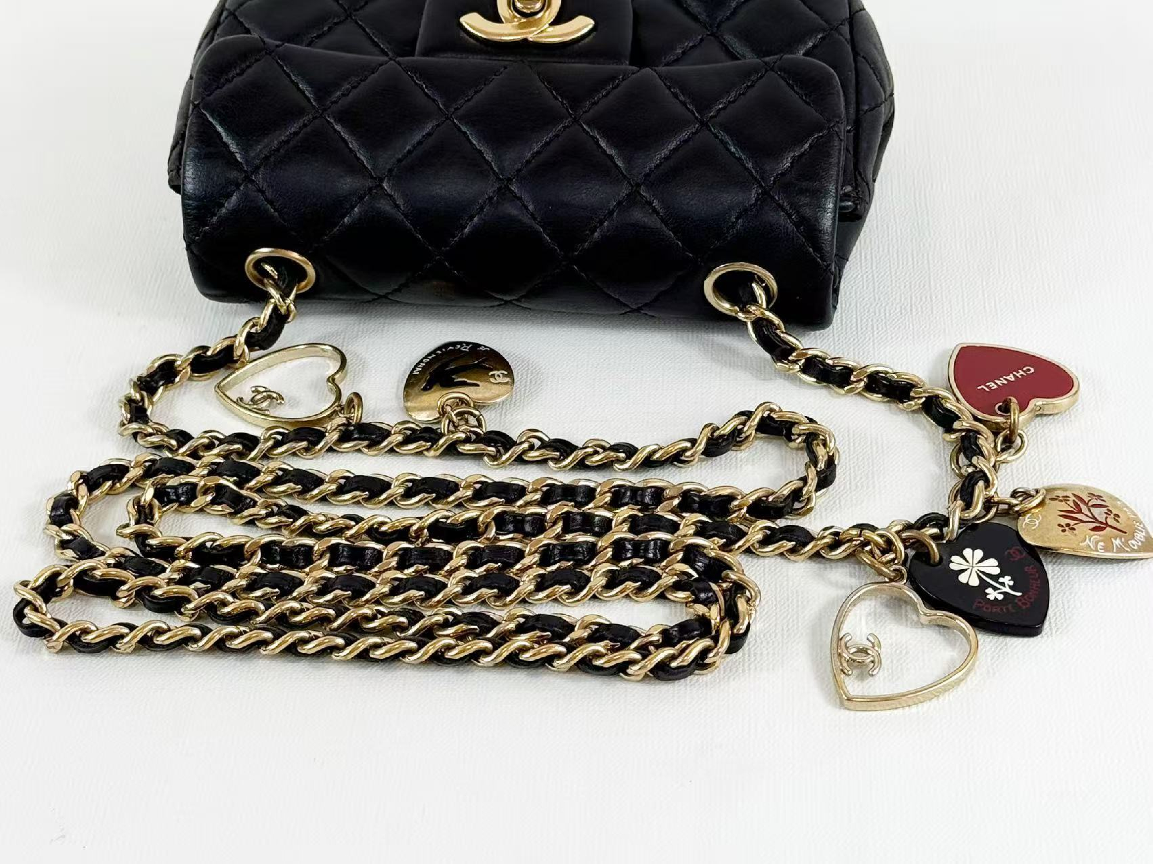 Black Mini Mat Valentine Tanlock W15/H9/D5cm approx. 13th series [Box and seal included] C gold hardware Shoulder bag 13411630 Shoulder bag — view 7
