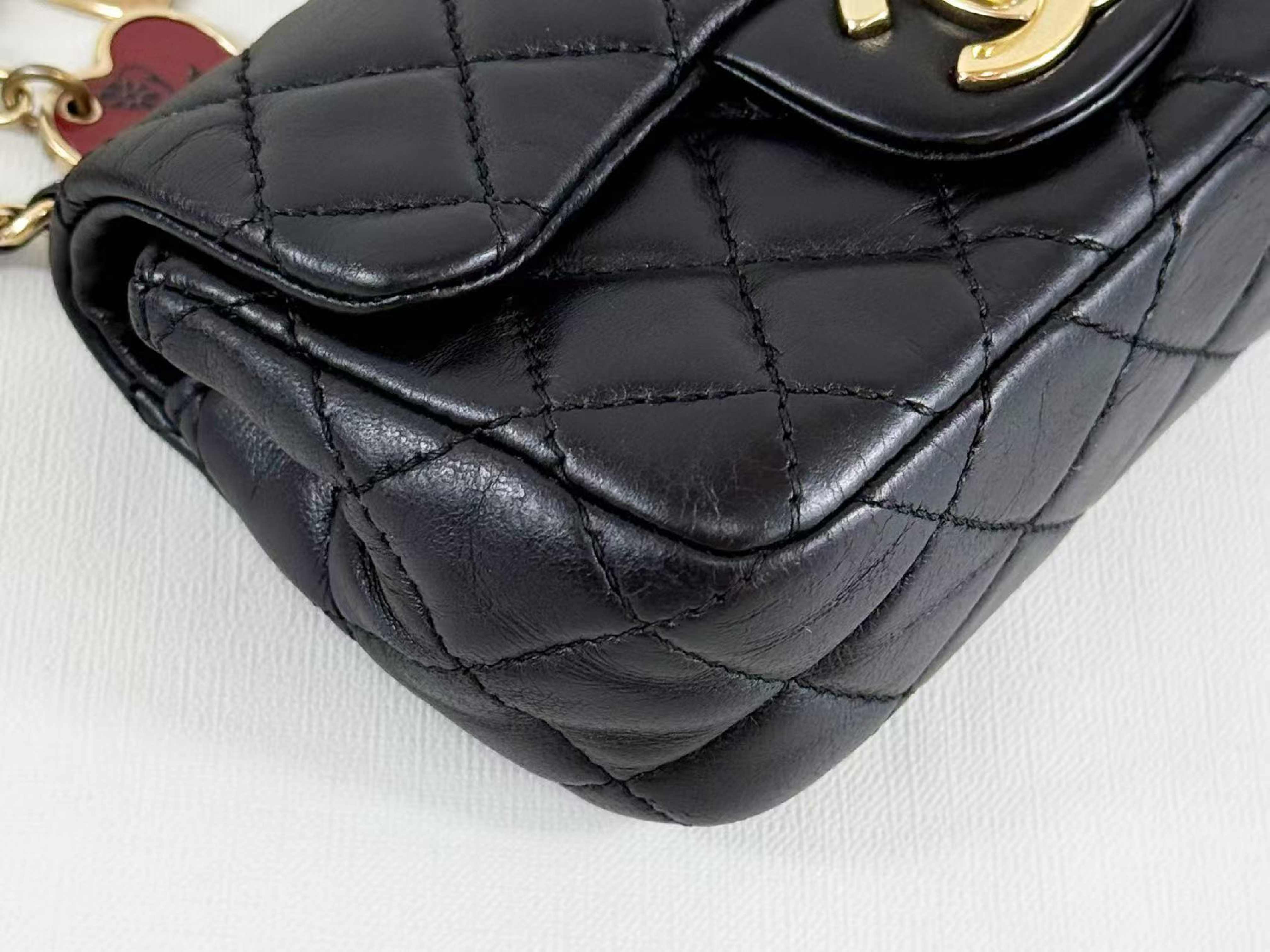 Black Mini Mat Valentine Tanlock W15/H9/D5cm approx. 13th series [Box and seal included] C gold hardware Shoulder bag 13411630 Shoulder bag — view 9