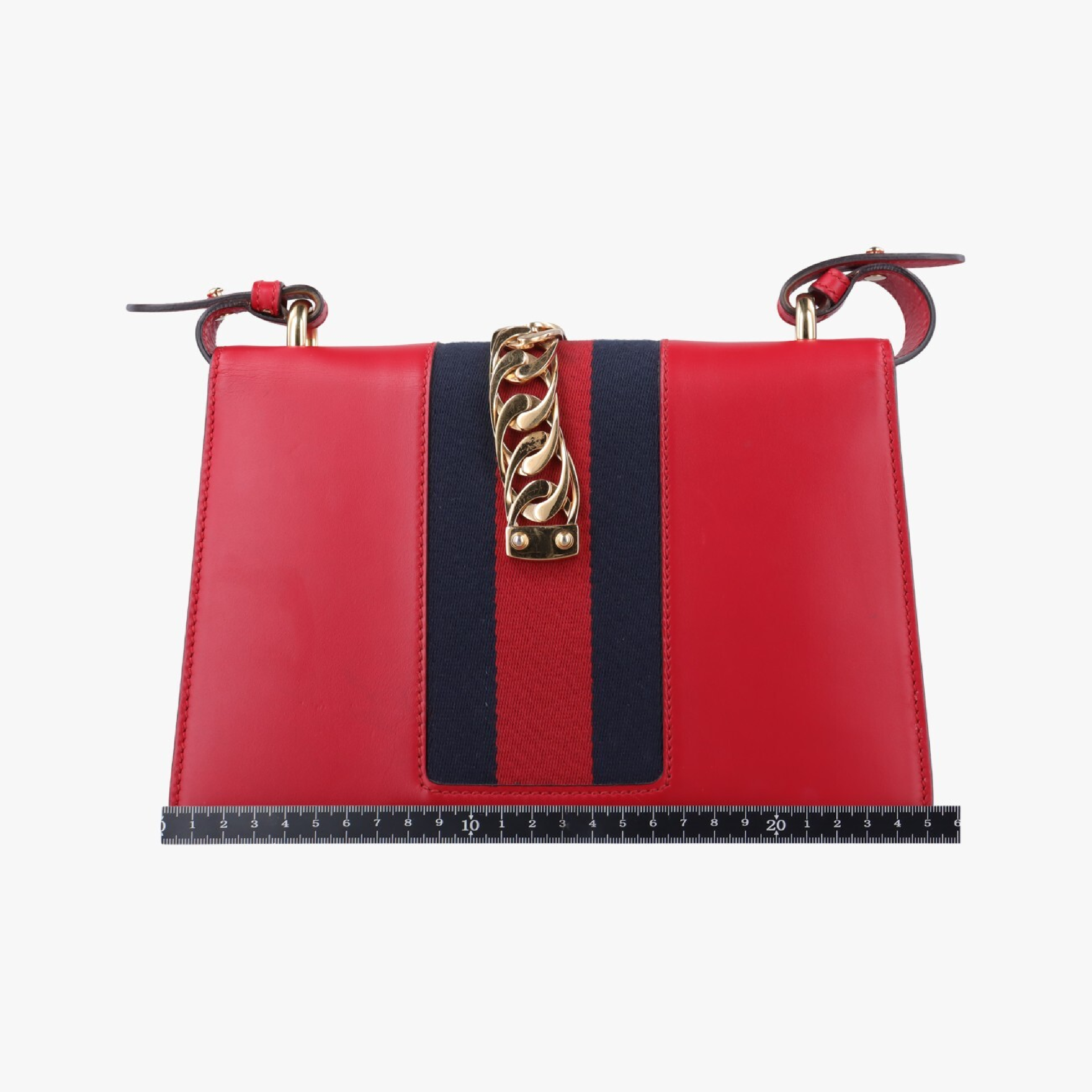 Sylvie Red x Navy Leather Shoulder Bag 421882 D022289772 — view 2