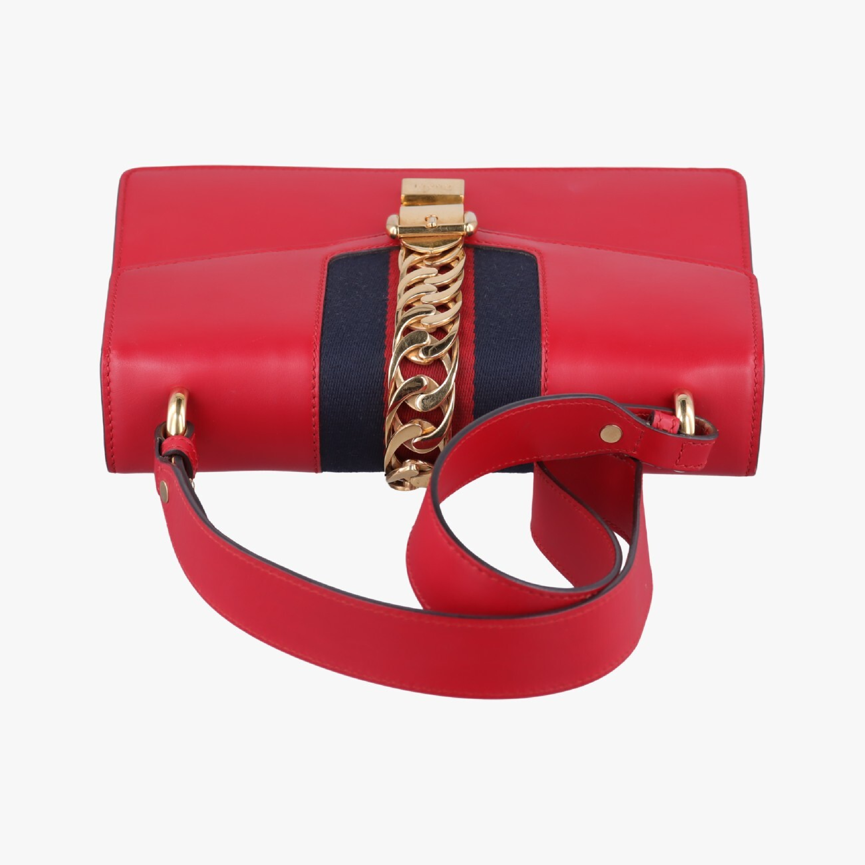 Sylvie Red x Navy Leather Shoulder Bag 421882 D022289772 — view 5