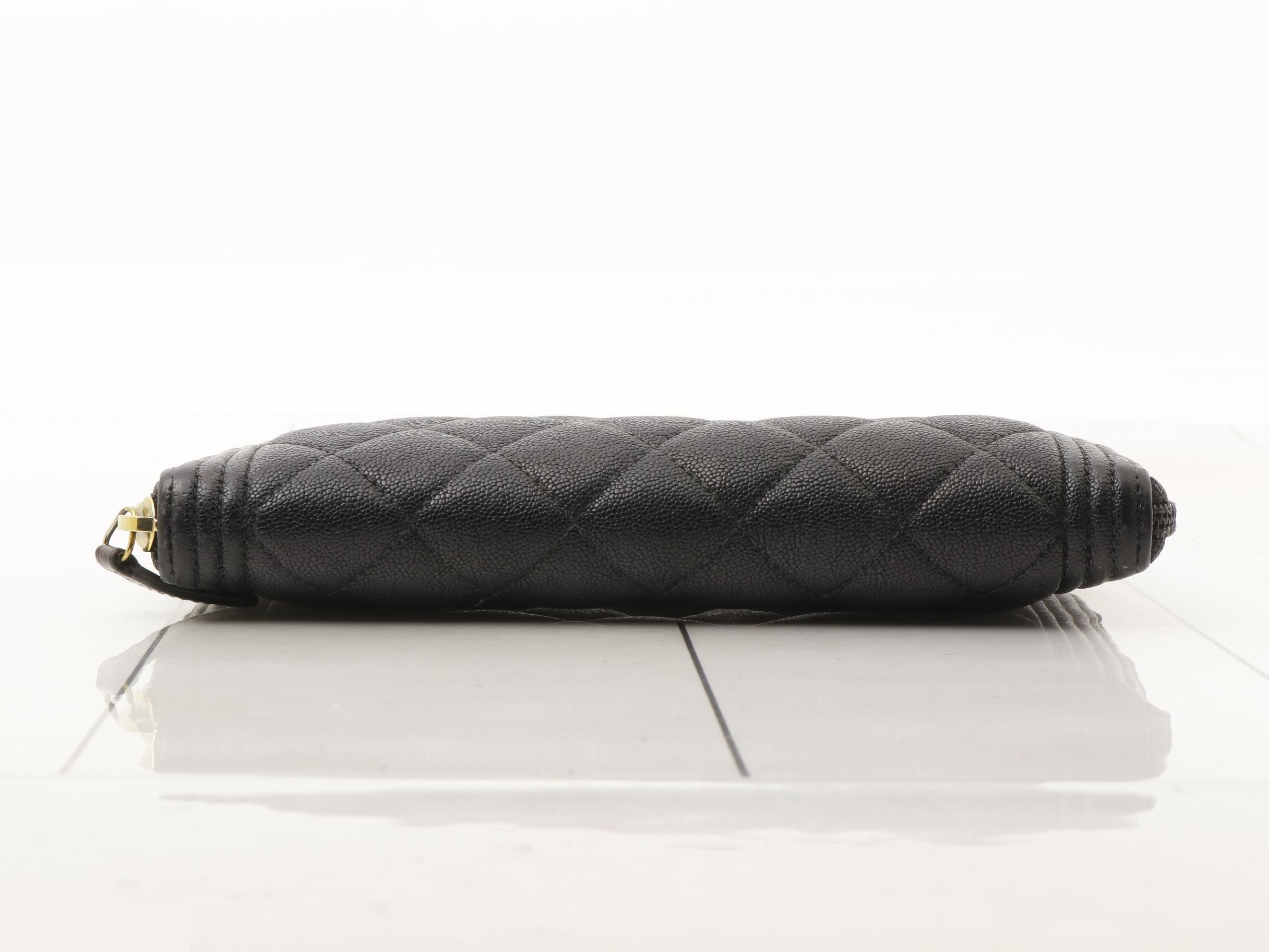 Caviar leather (bag) and long wallet, Boy Chanel, black — view 3