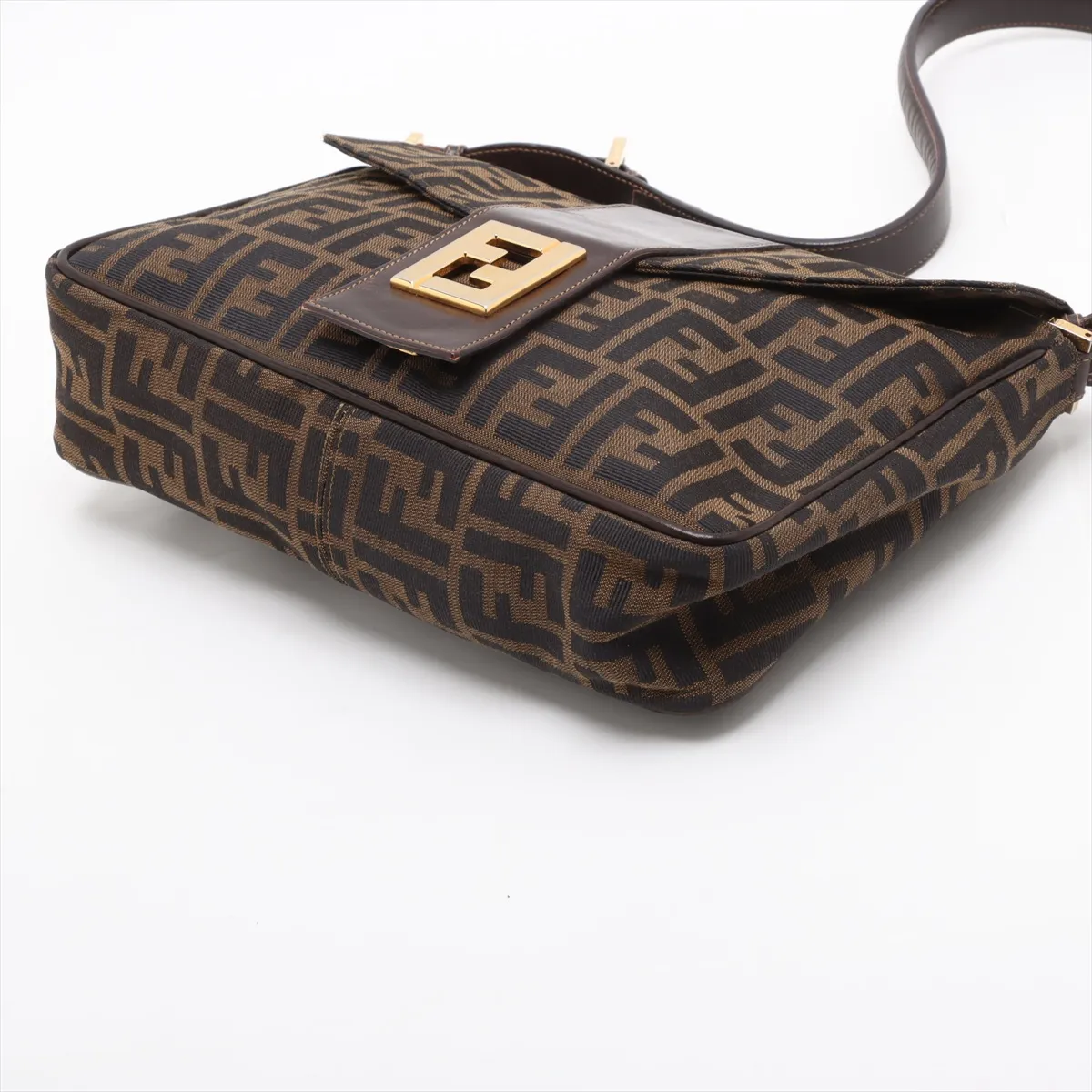 Zucca Canvas x Leather Shoulder Bag Brown — view 3
