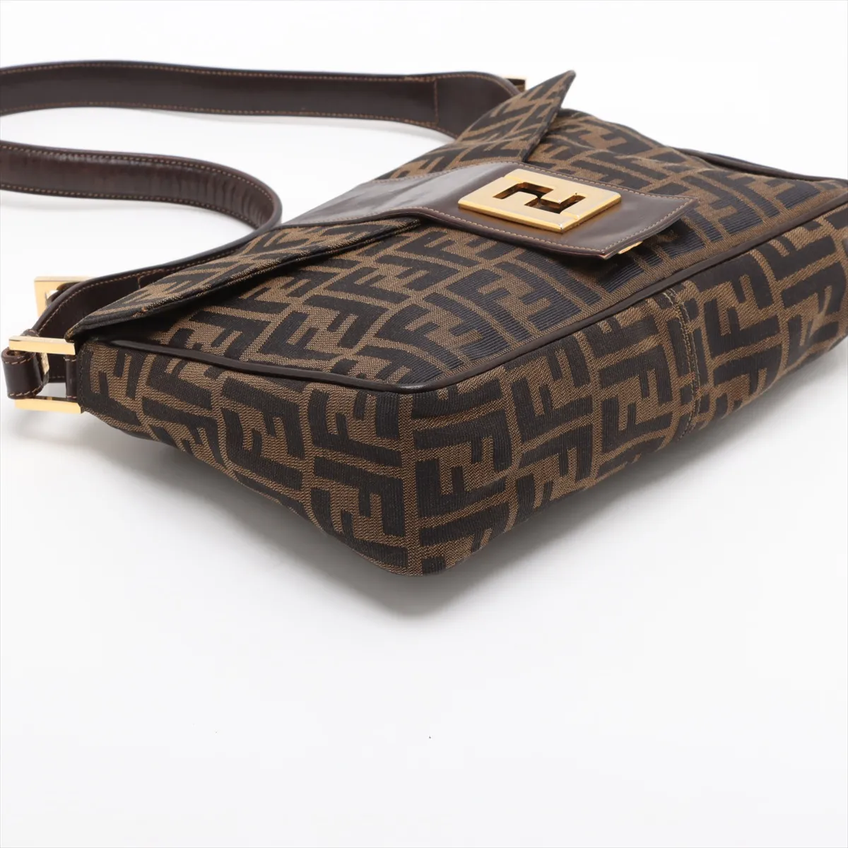 Zucca Canvas x Leather Shoulder Bag Brown — view 4