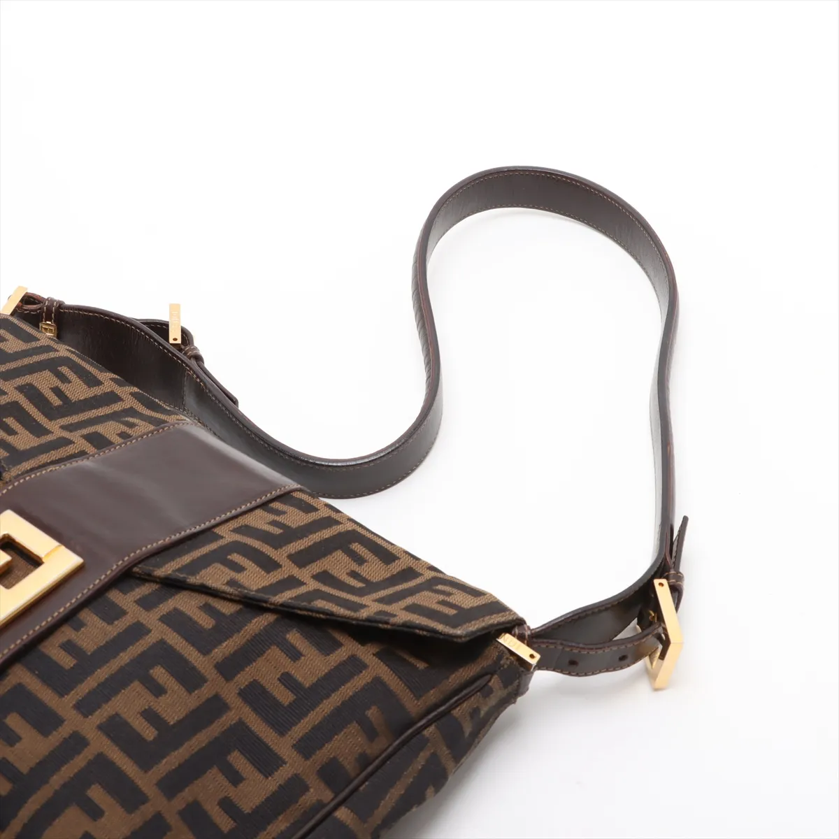 Zucca Canvas x Leather Shoulder Bag Brown — view 5