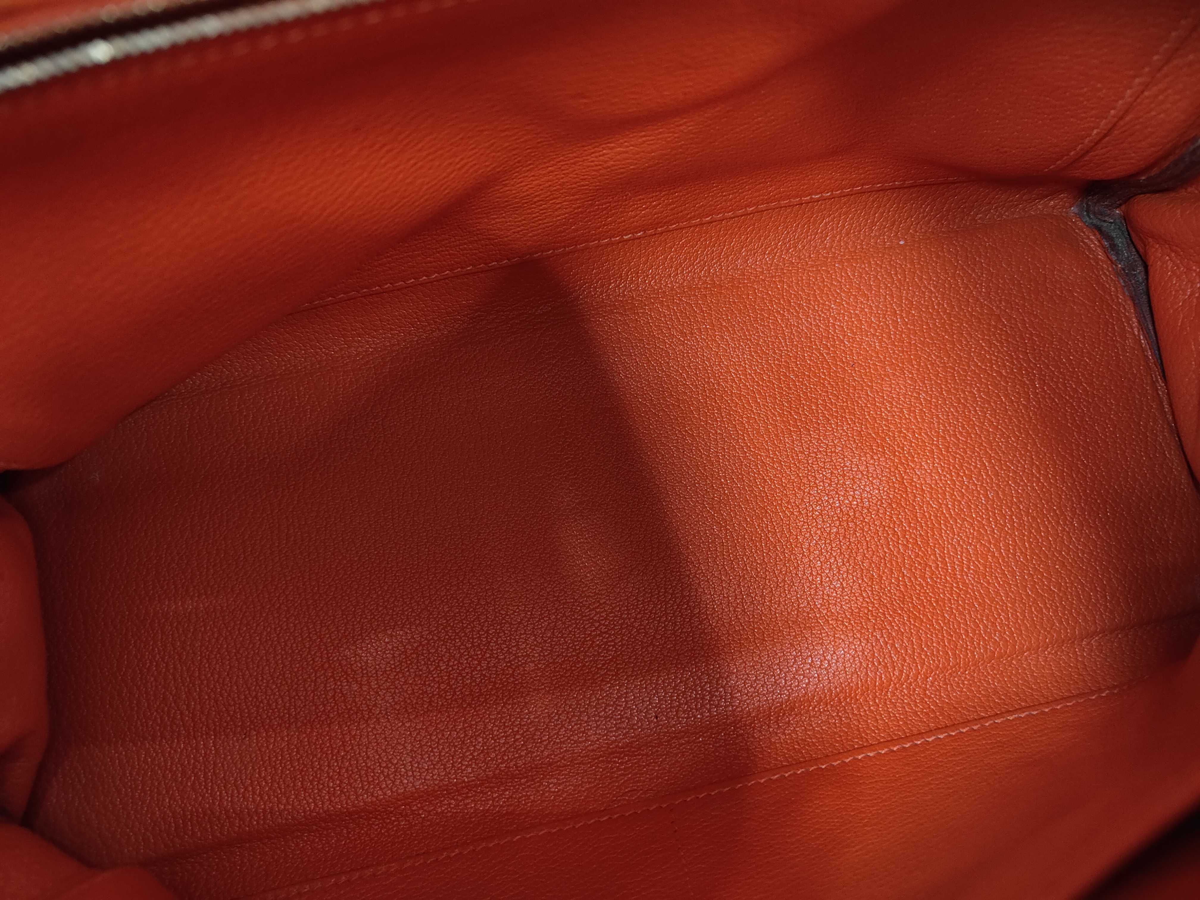 Kelly 32 Orange Gold Hardware G Stamp Handbag — view 12