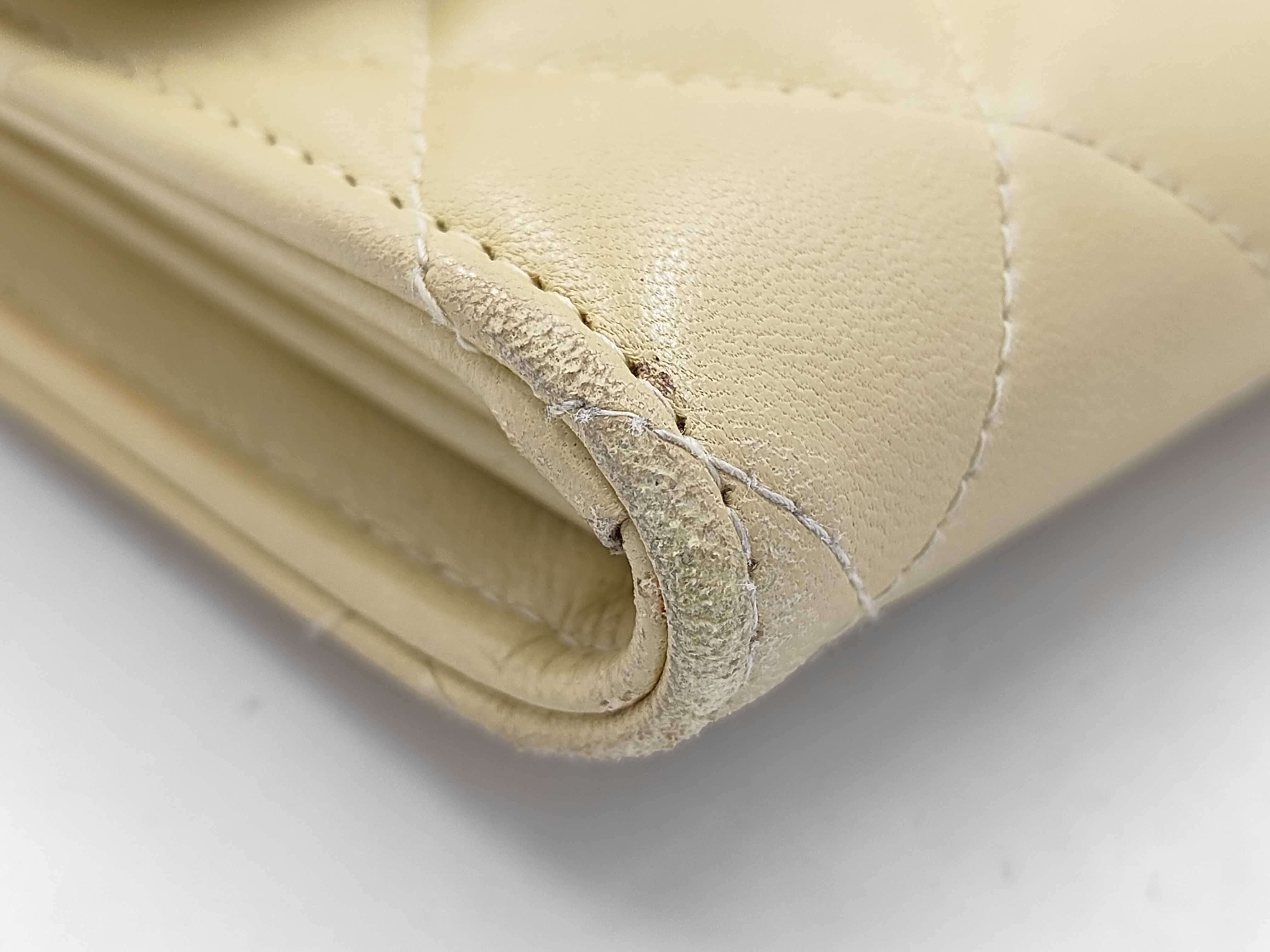Matelassé Long Wallet, Lambskin, Yellow — view 8