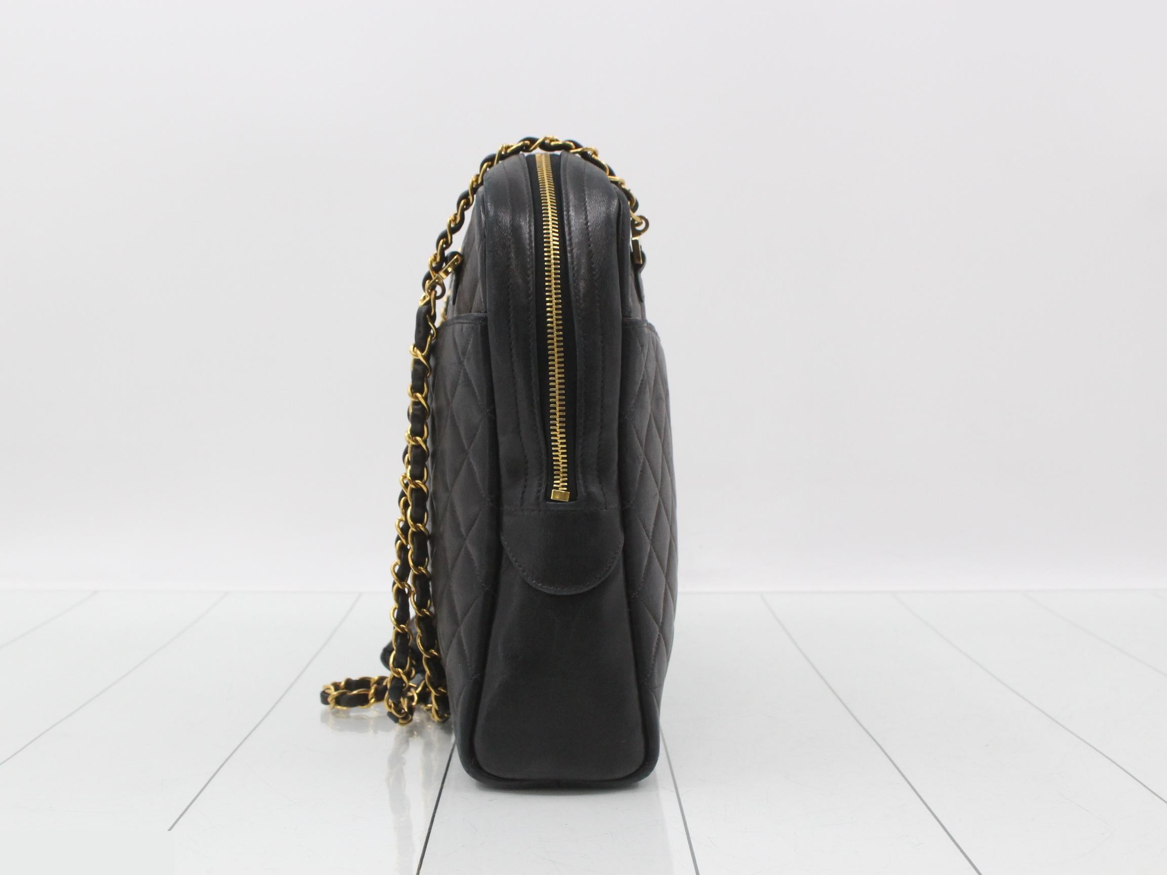 Matelassé Lambskin Chain Tote Bag — view 3