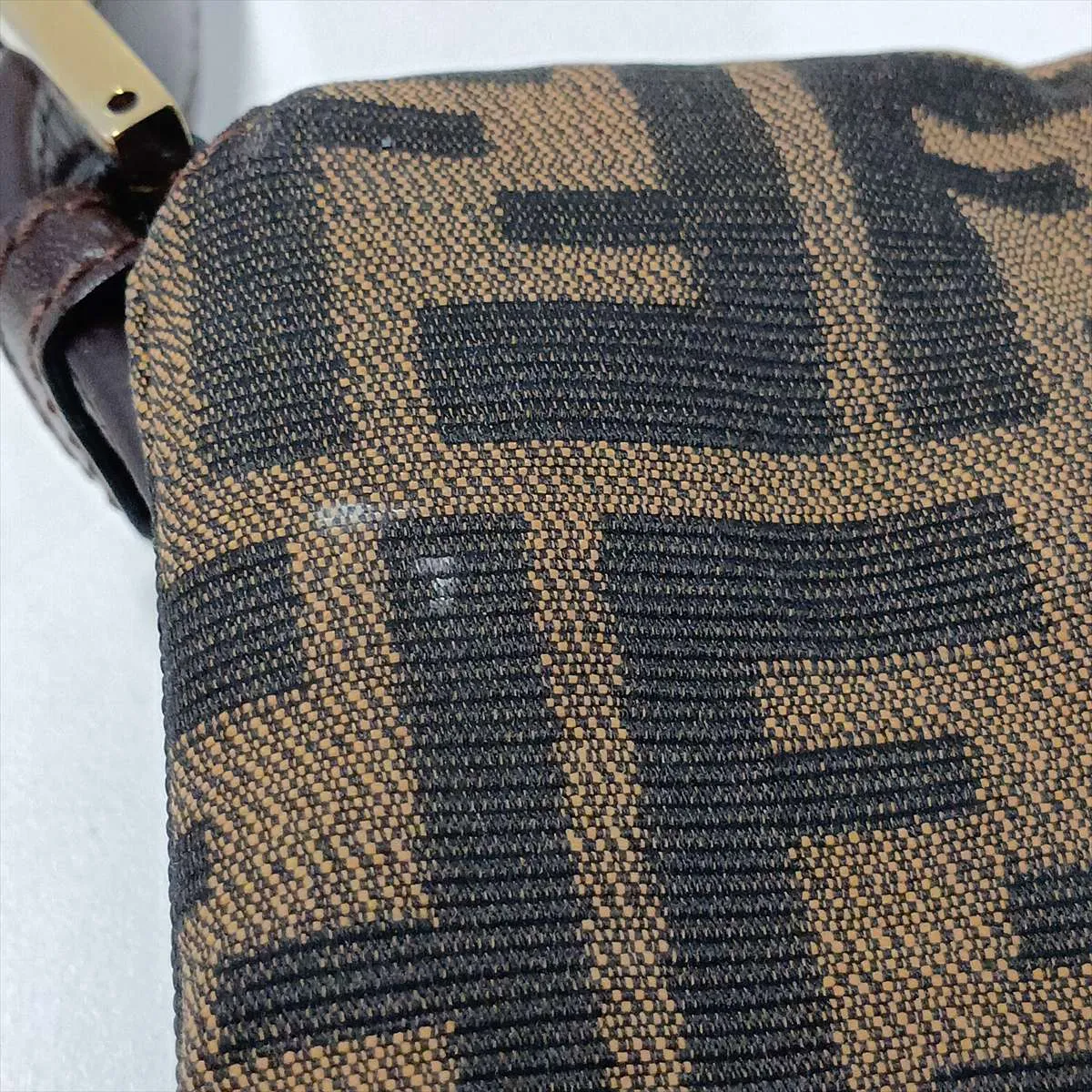 Zucca Mamma Bucket Canvas x Leather Shoulder Bag, Brown — view 13
