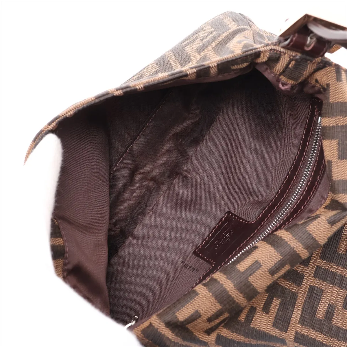 Zucca Mamma Bucket Canvas x Leather Shoulder Bag, Brown — view 7