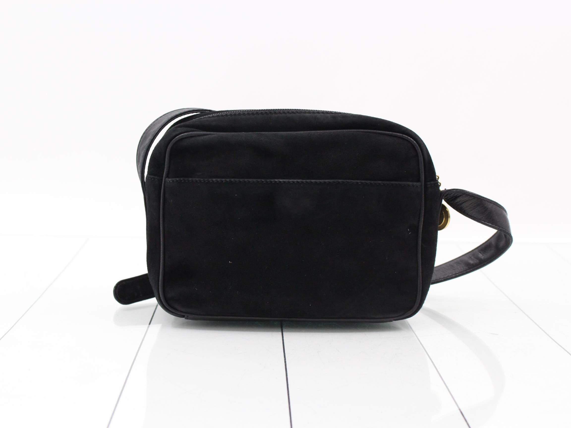 Horsebit Suede Camera Black Shoulder Bag — view 2