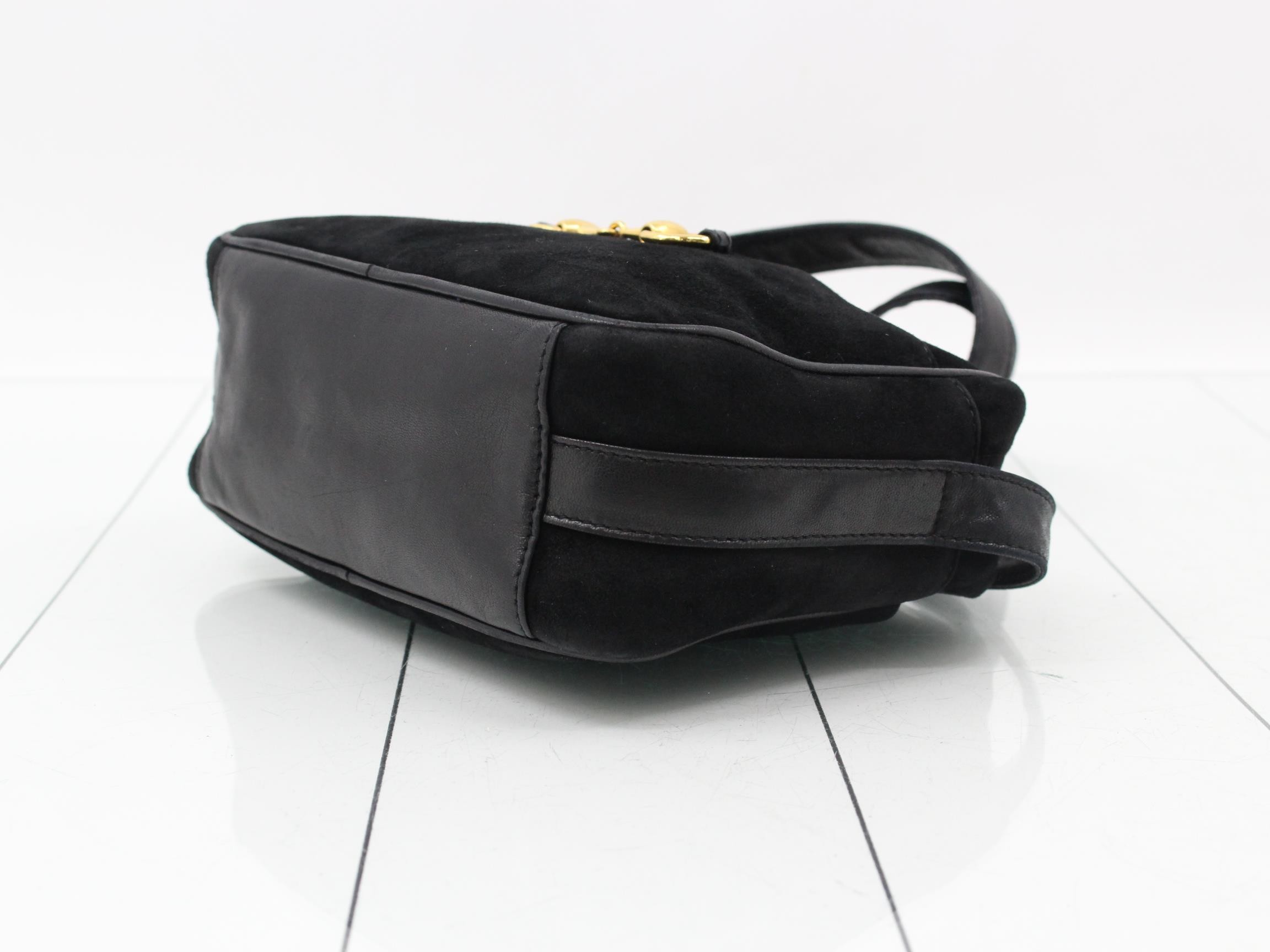Horsebit Suede Camera Black Shoulder Bag — view 6