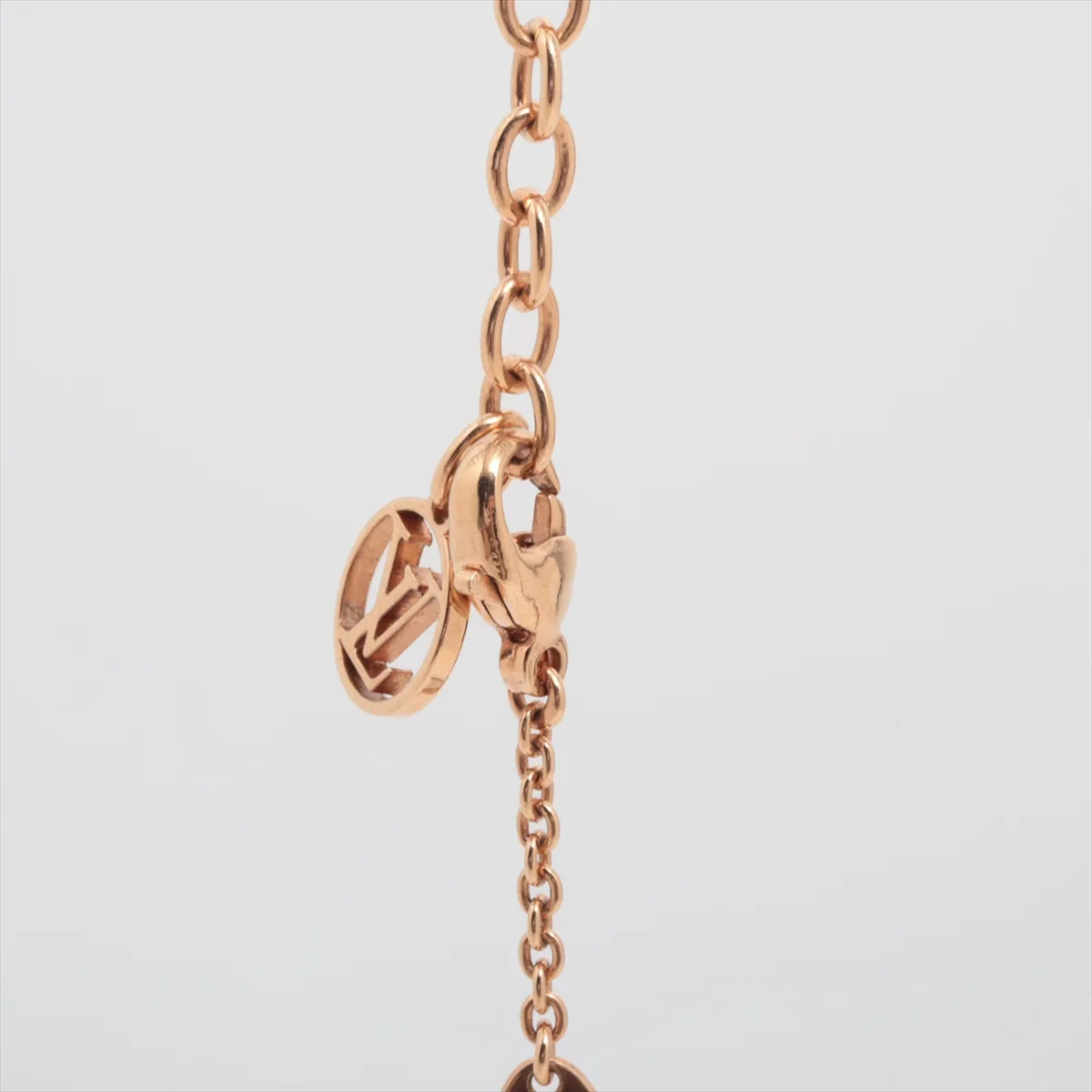LV Floragram Necklace AK1255, GP x Faux Pearl, Rose Gold, — view 3