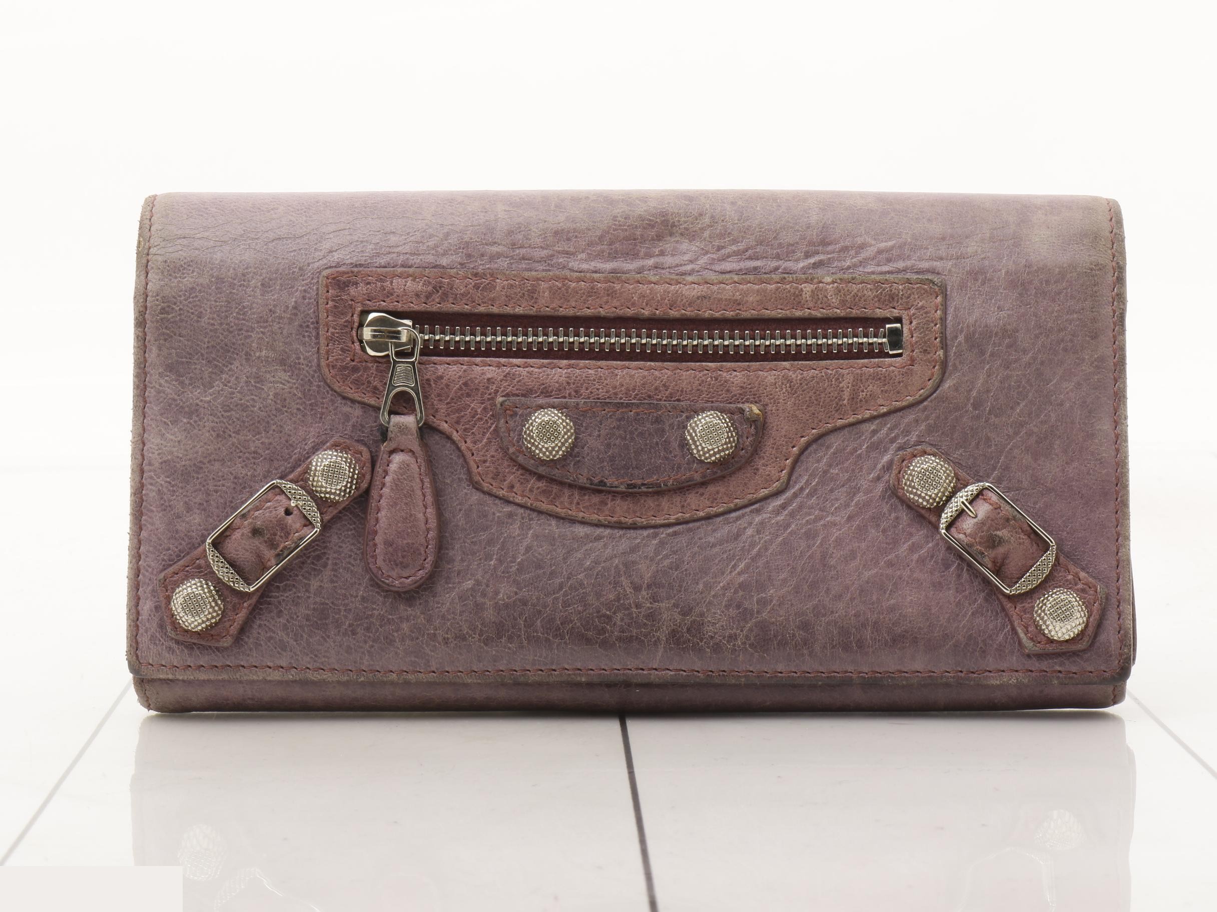 Long wallet, purple leather
