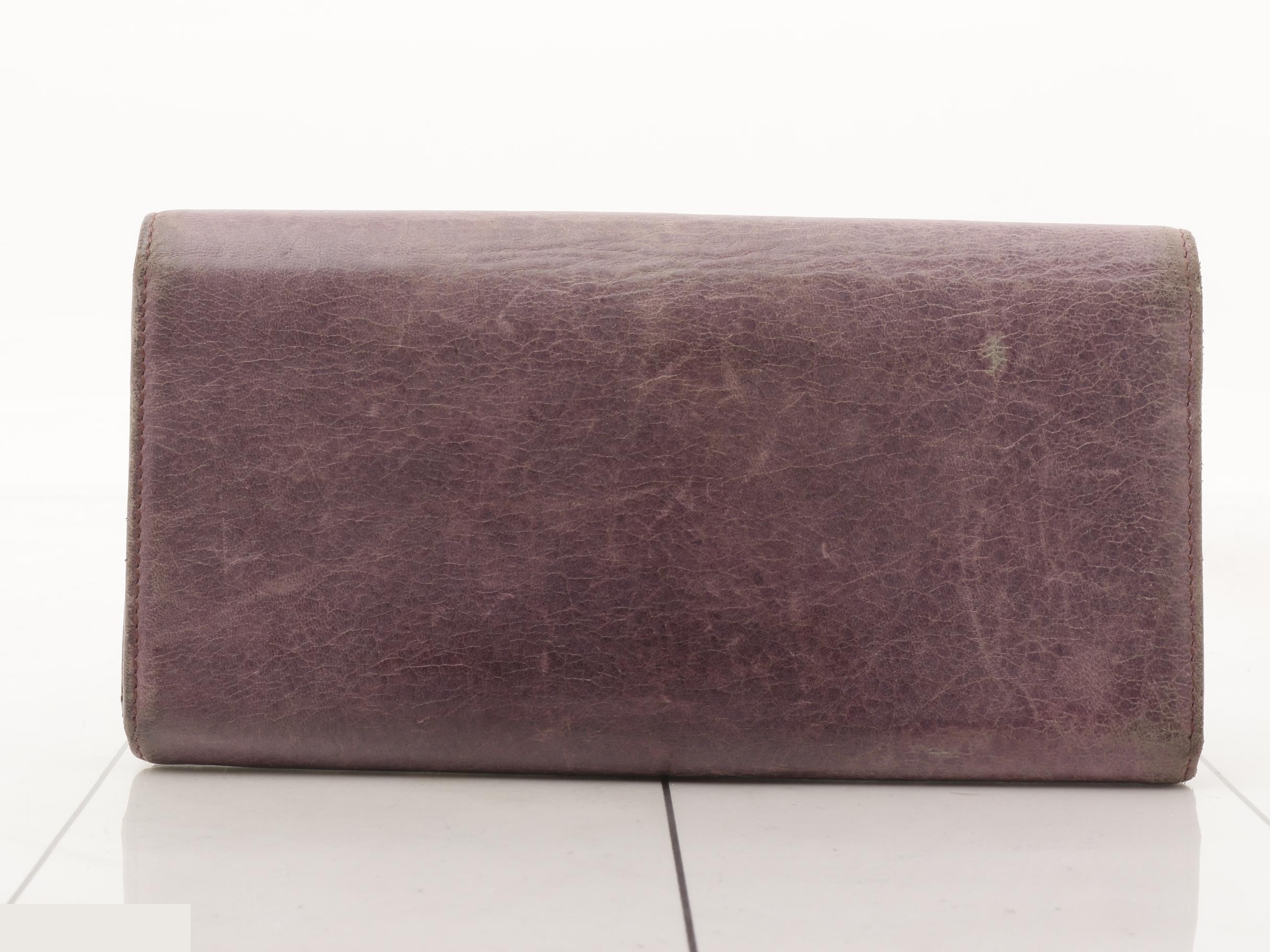 Long wallet, purple leather — view 2