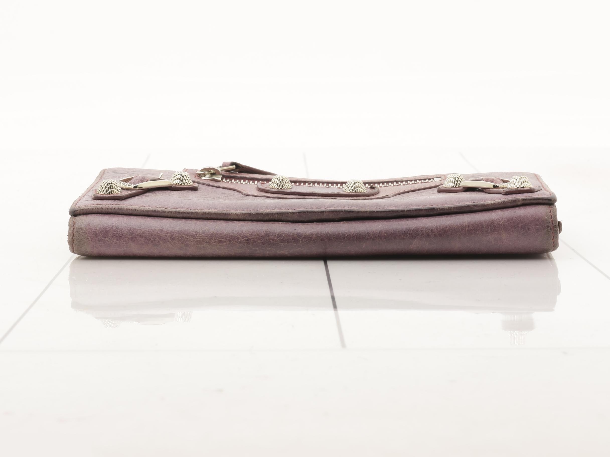 Long wallet, purple leather — view 3