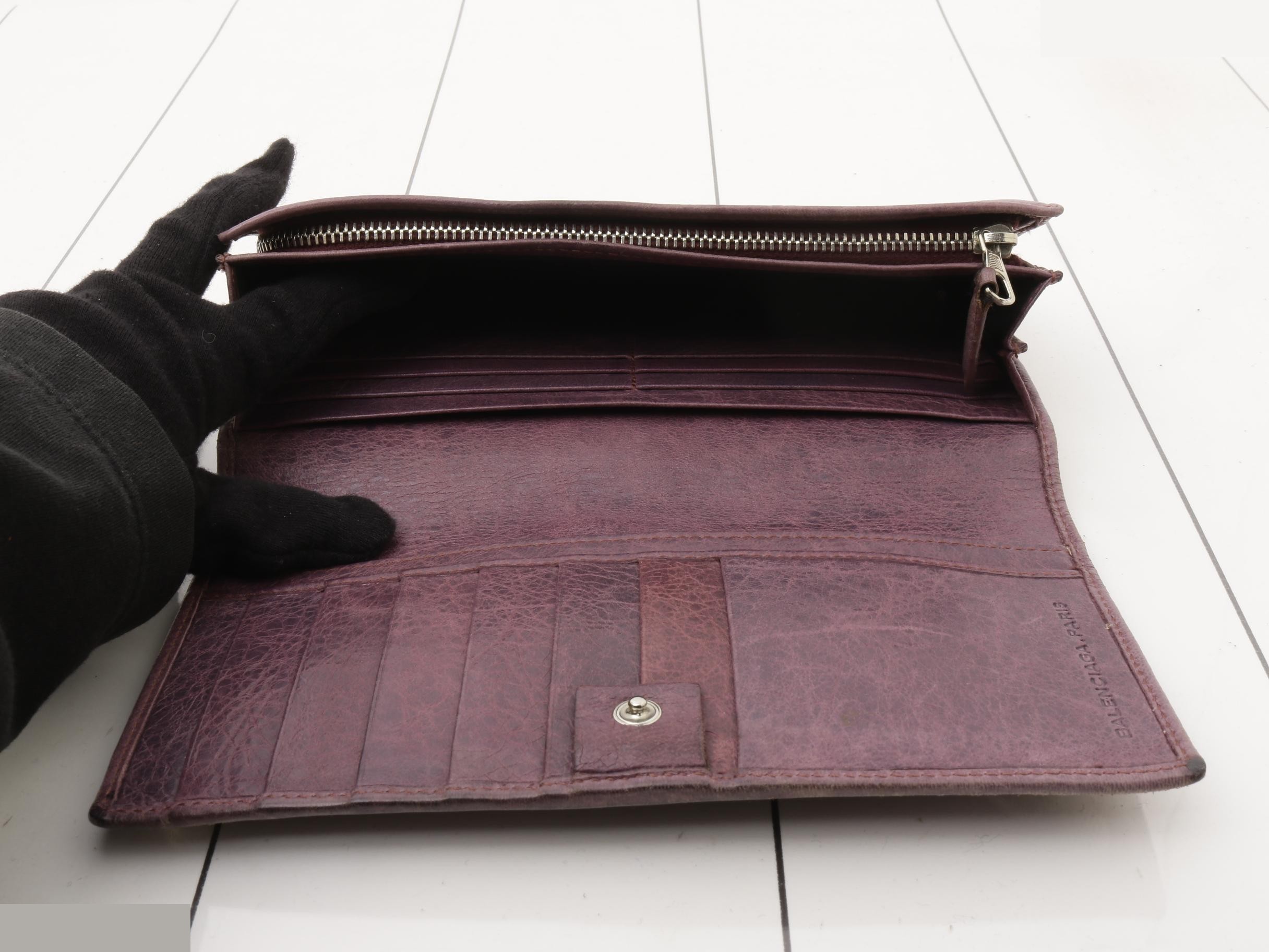 Long wallet, purple leather — view 4