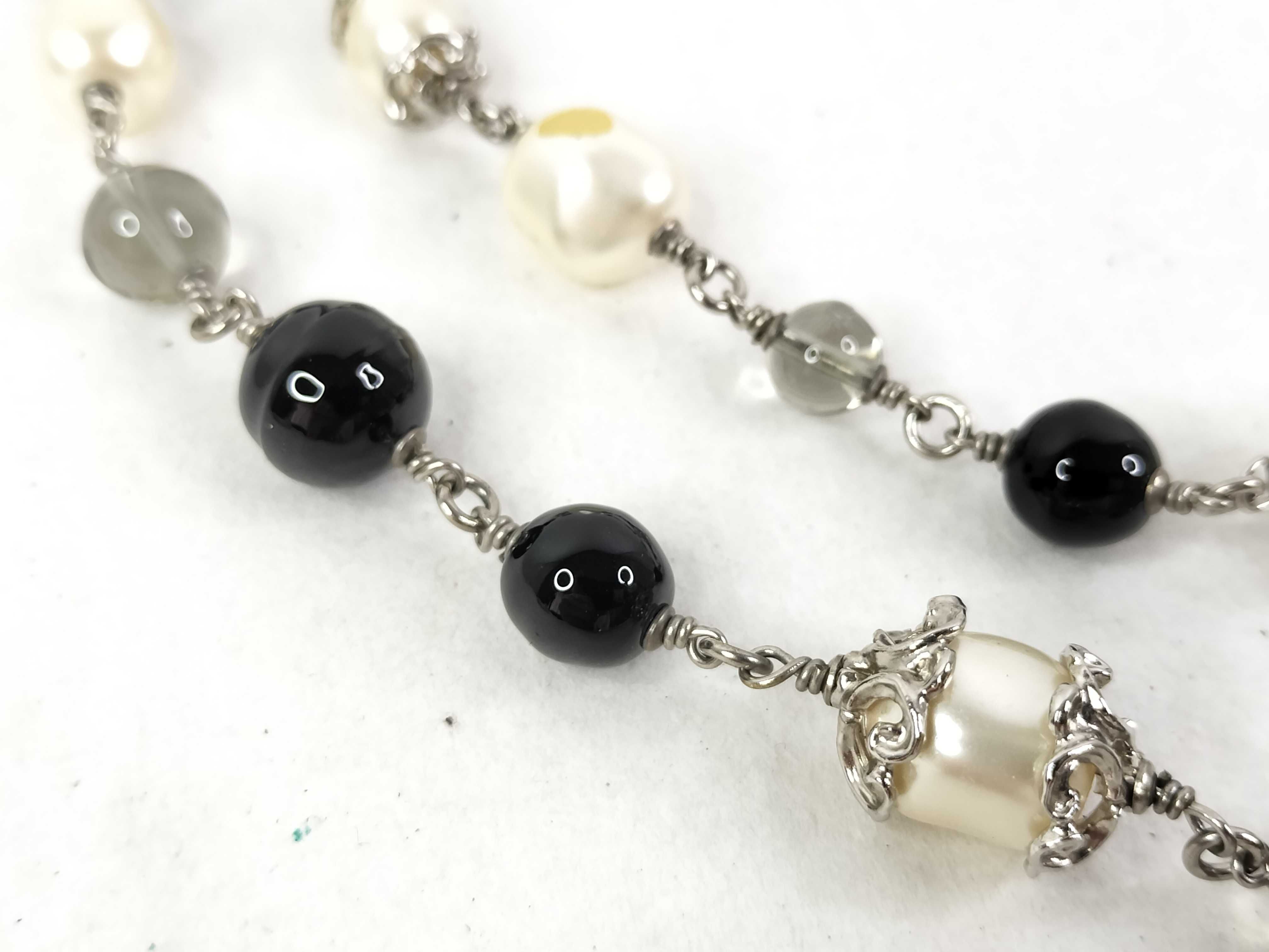 Coco Mark B14A Coco Pearl Rhinestone Long Necklace — view 3